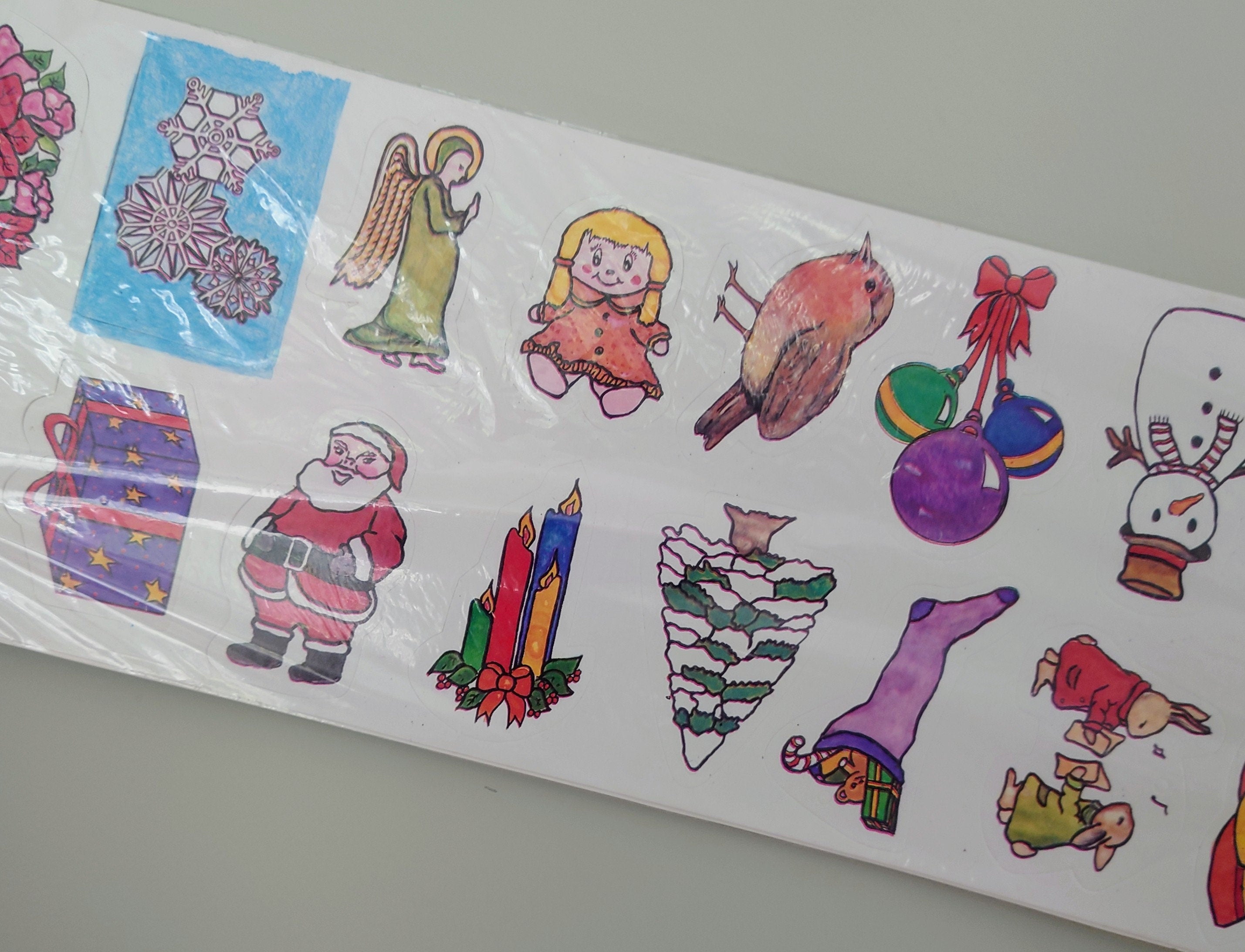 Vintage Christmas Gift Tags 50 Tags Retro 1980's Xmas Gift Tags Stickers Sealed Kitsch Novelty Vintage Christmas Wrapping Gift Tags