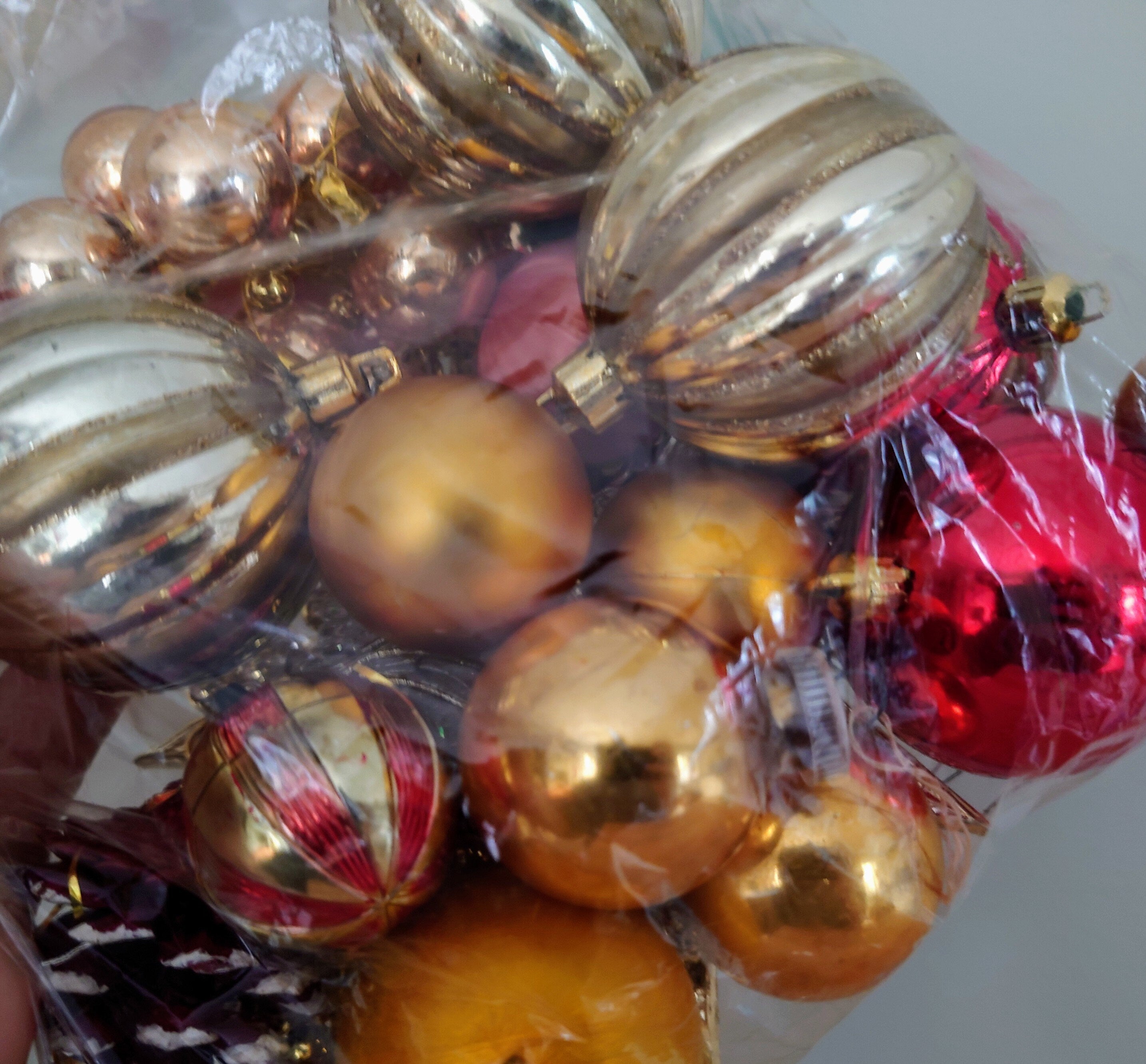 Vintage Bauble Job Lot Christmas Decorations Kitsch Christmas Tree Ornaments Plastic Baubles Xmas Globes Christmas Craft Job lot Crafting
