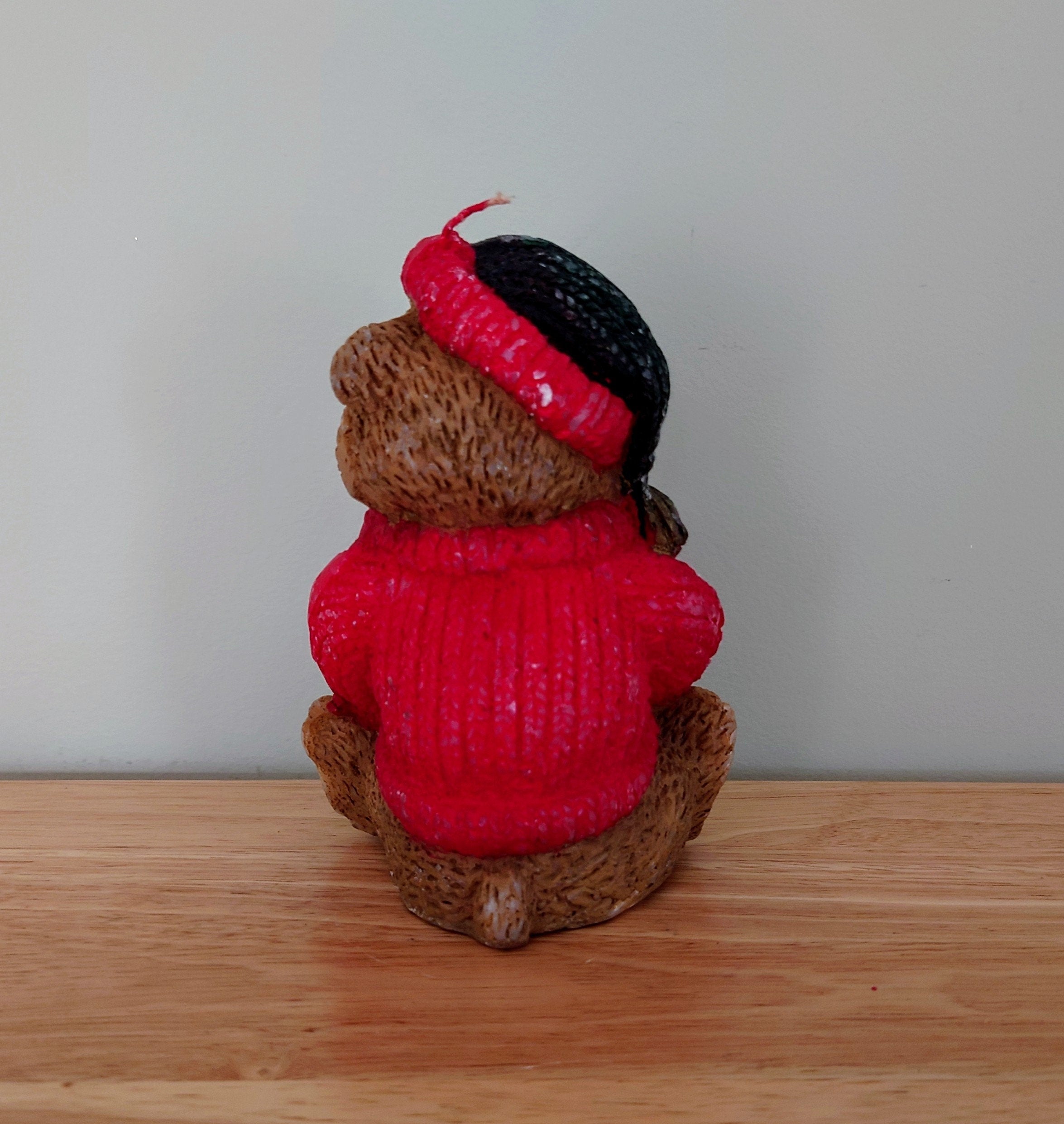 Vintage Candle Christmas Teddy Bear Candle Decoration Decorative Novelty Kitsch Candle Ornamental Christmas Bear Figurine Candle Décor
