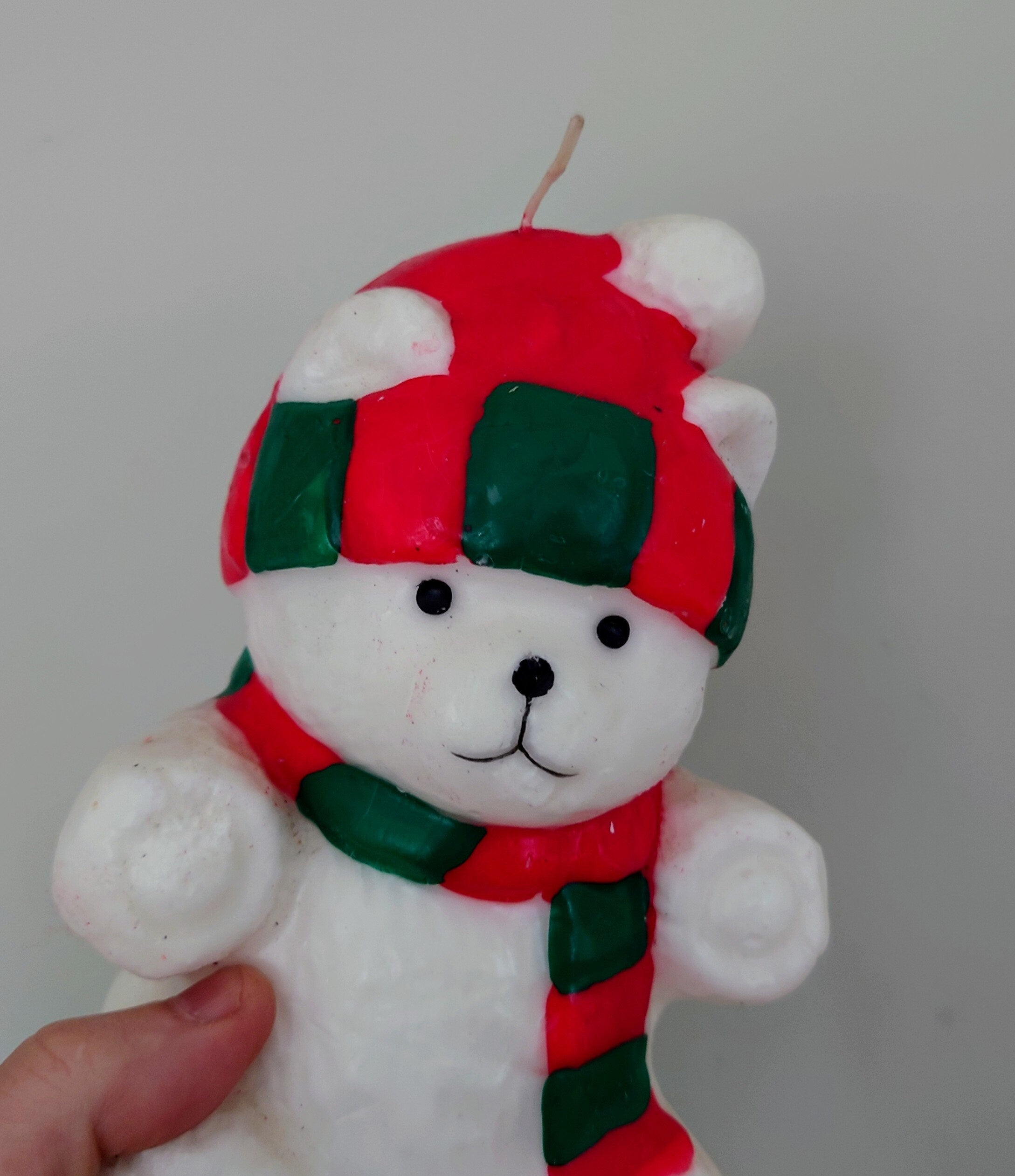 Vintage Candle Christmas Polar Teddy Bear Candle Decoration Decorative Novelty Kitsch Candle Ornamental Christmas Bear Figurine Candle Décor