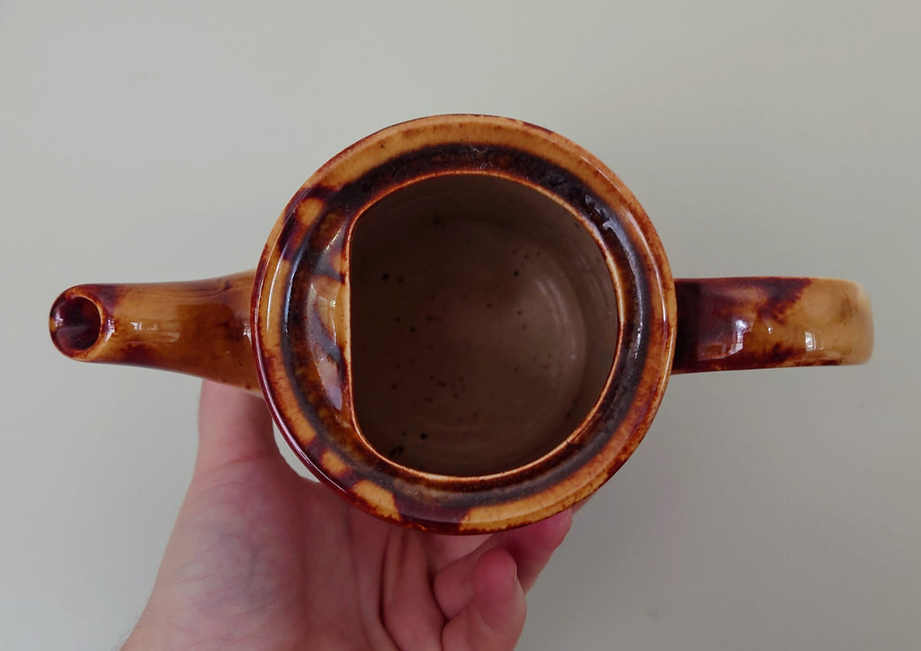 Vintage Coffee Pot Retro Brown Set Milk Jug, Sugar Bowl 1970's Ceramic Coffeepot Brown 1970's Retro Earthenware Sadler England