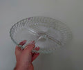 Vintage Relish Tray 3 compartments Glass Dish Serving Snacks  Kitchenware Retro 1970's. Kitsch Clear Serving Tray Retro