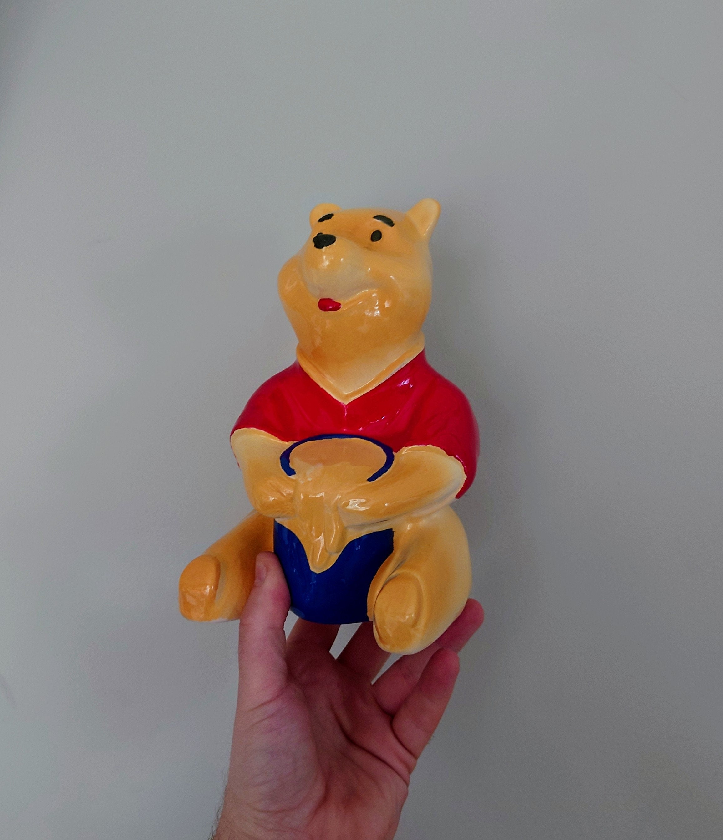 Vintage Teddy Winne the Poo Disney Bear Money Box Piggy Bank Children's Nursery Décor Cash Box Yellow Bear Walt Disney Poo Bear Honey Bear