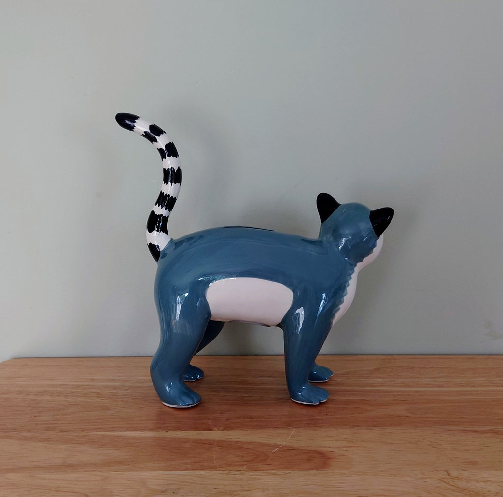 Vintage ringed tail lemur Piggy Bank Kitsch Money Box Pig Piggybank Ceramic Piggy Bank Tip Box Coin Bank Meerkat Figurine