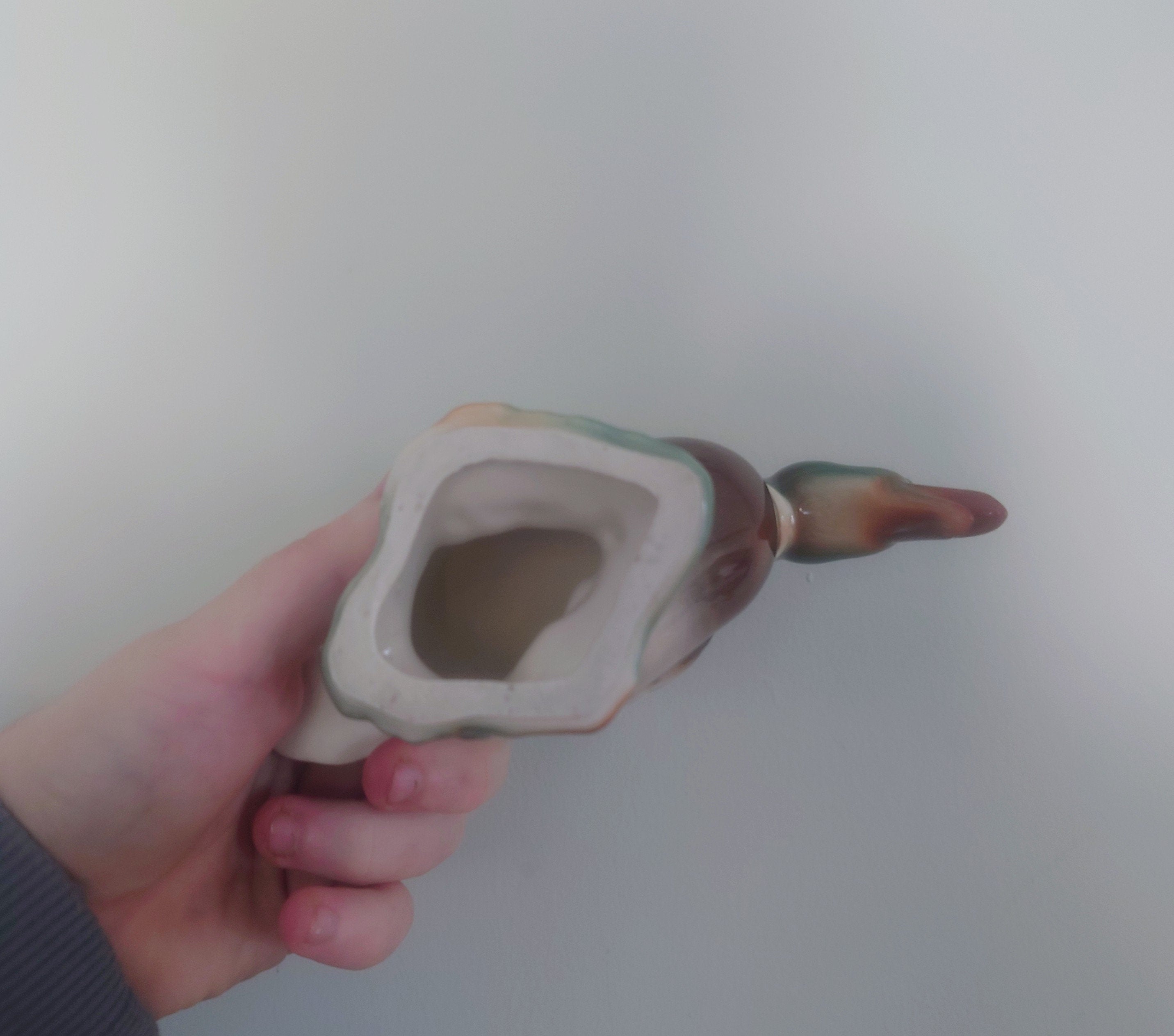 Vintage Ceramic Duck Figurine Kitsch Duck sculpture Farmyard Animal Kitchen Décor Country Cottage