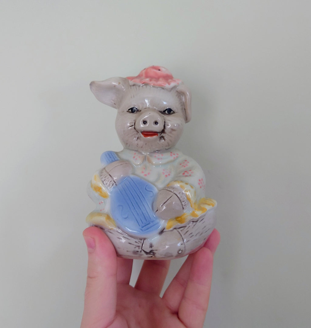 Vintage Piggy Bank Kitsch Money Box Pig Piggybank Ceramic Piggy Bank Tip Box Coin Bank Pig Figurine