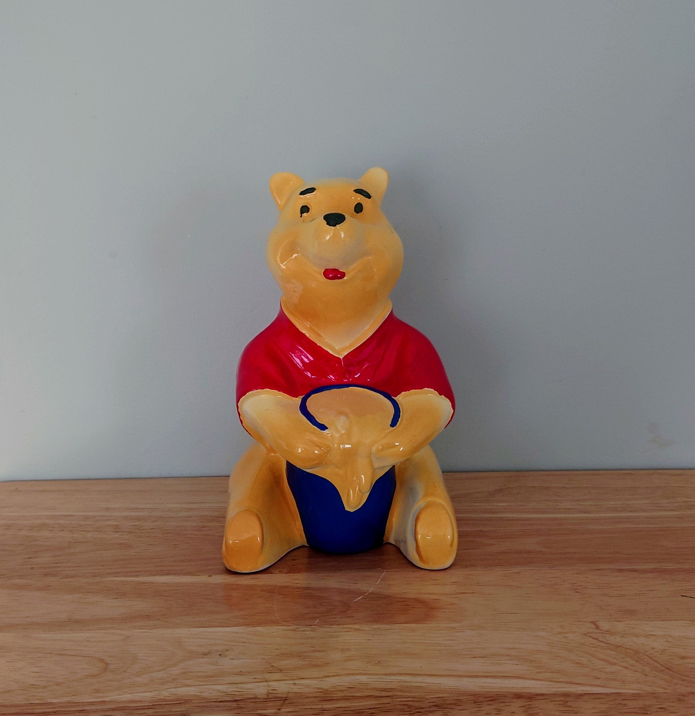 Vintage Teddy Winne the Poo Disney Bear Money Box Piggy Bank Children's Nursery Décor Cash Box Yellow Bear Walt Disney Poo Bear Honey Bear