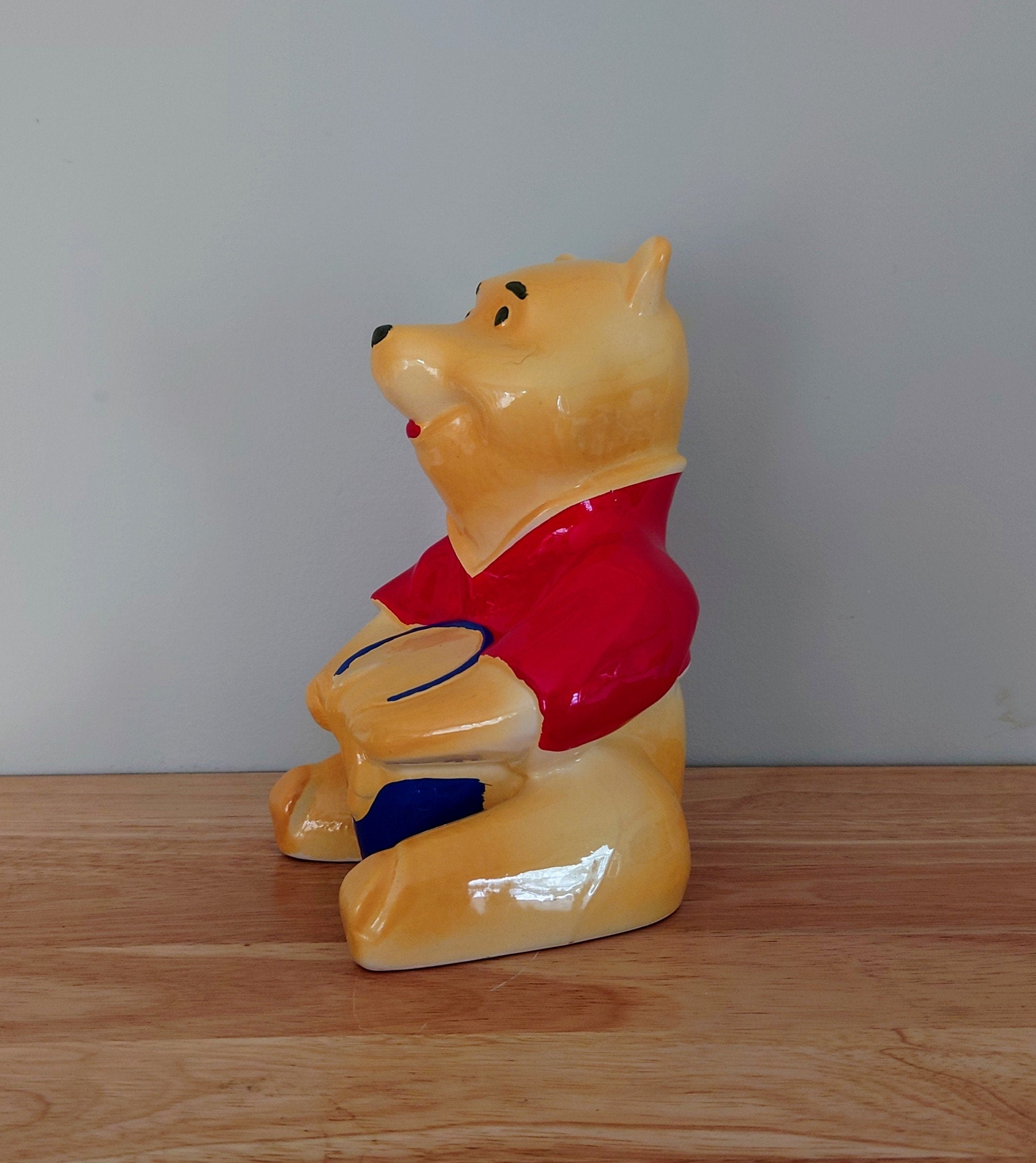 Vintage Teddy Winne the Poo Disney Bear Money Box Piggy Bank Children's Nursery Décor Cash Box Yellow Bear Walt Disney Poo Bear Honey Bear