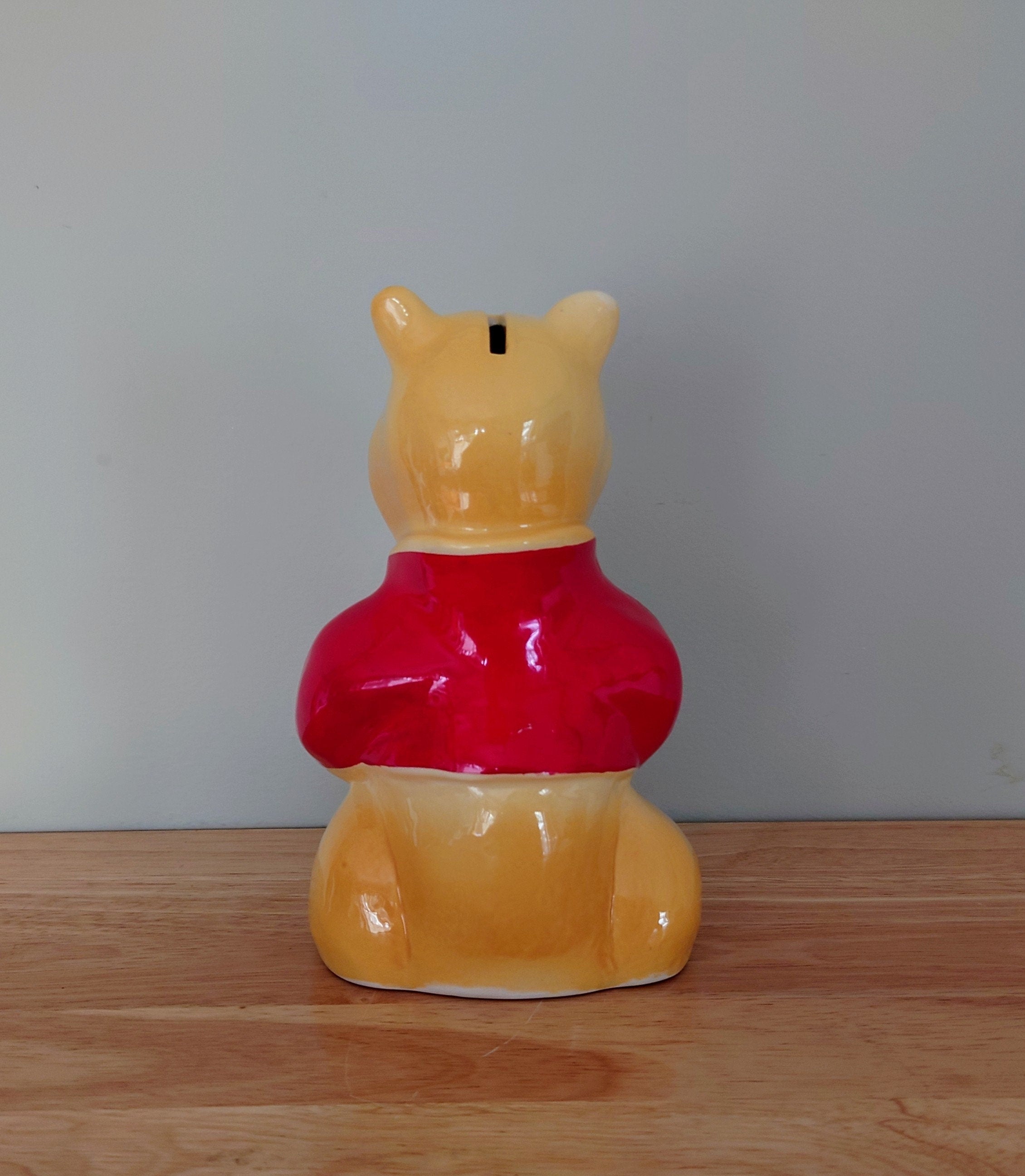 Vintage Teddy Winne the Poo Disney Bear Money Box Piggy Bank Children's Nursery Décor Cash Box Yellow Bear Walt Disney Poo Bear Honey Bear