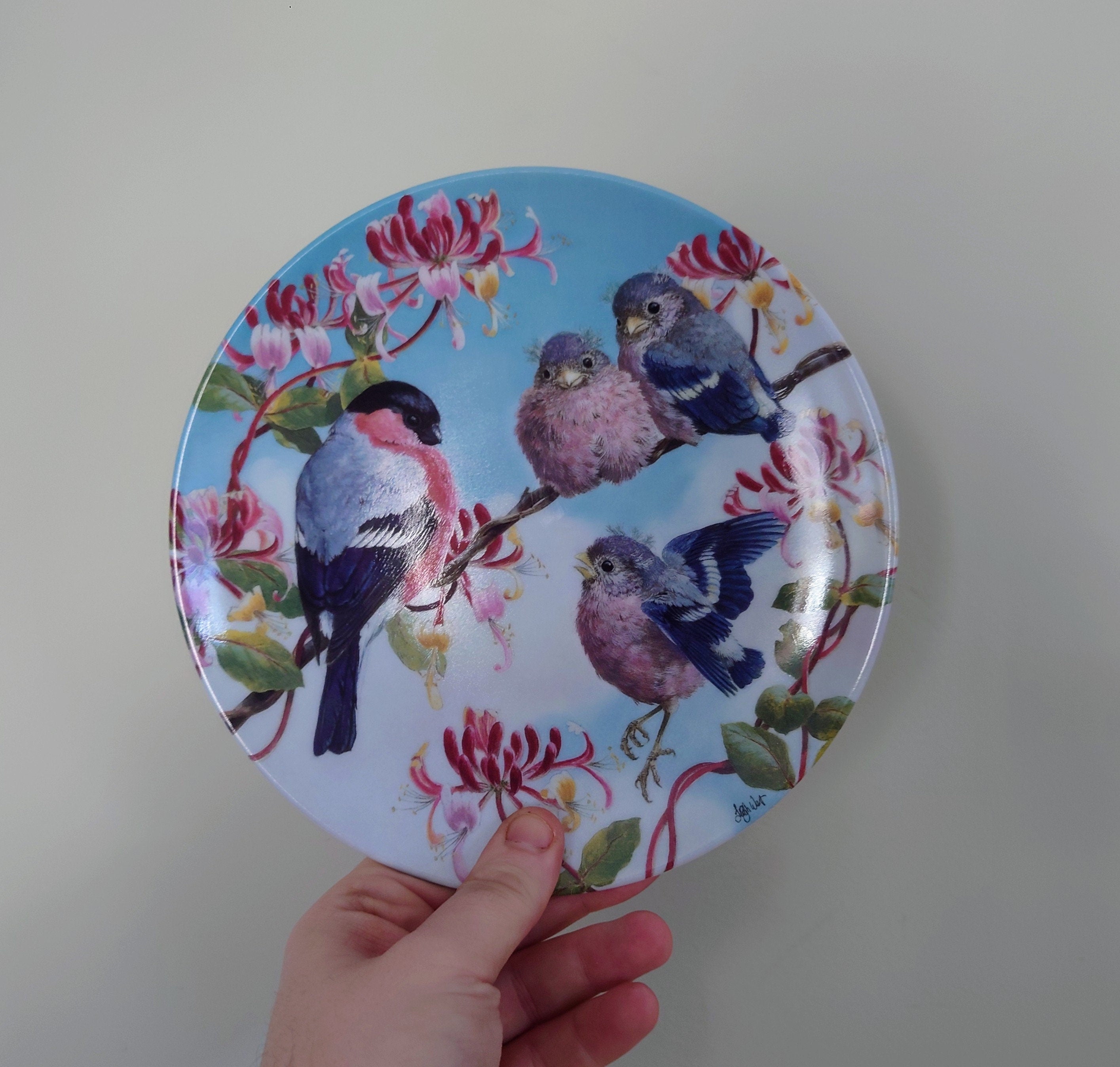 Vintage Bird Decorative Robin Bird Plate Wall Ceramic Robin Plate Royal Worcester ' On the Wing'  Fine Bone China Porcelain England