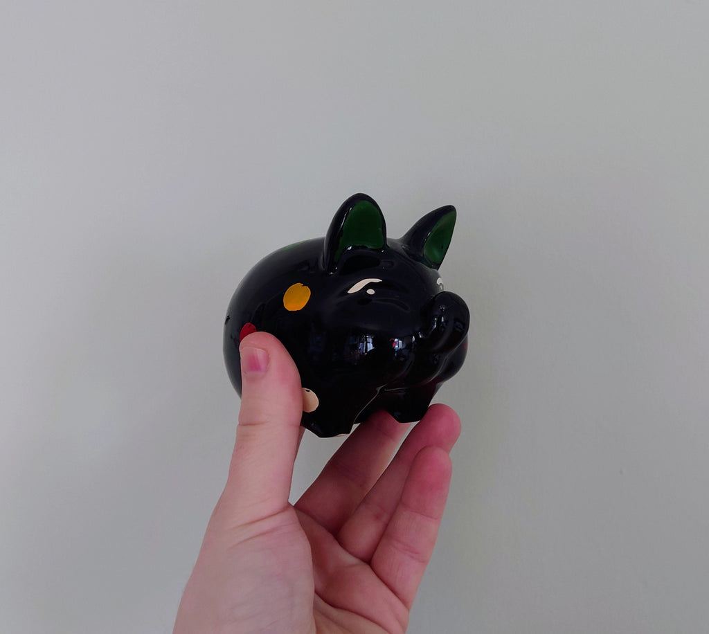 Vintage Piggy Bank Kitsch Money Box Pig Piggybank Ceramic Piggy Bank Tip Box Coin Bank Pig Figurine