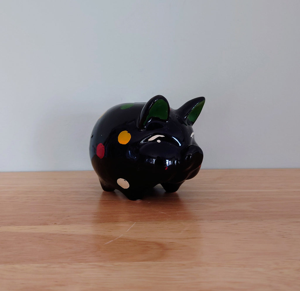 Vintage Piggy Bank Kitsch Money Box Pig Piggybank Ceramic Piggy Bank Tip Box Coin Bank Pig Figurine