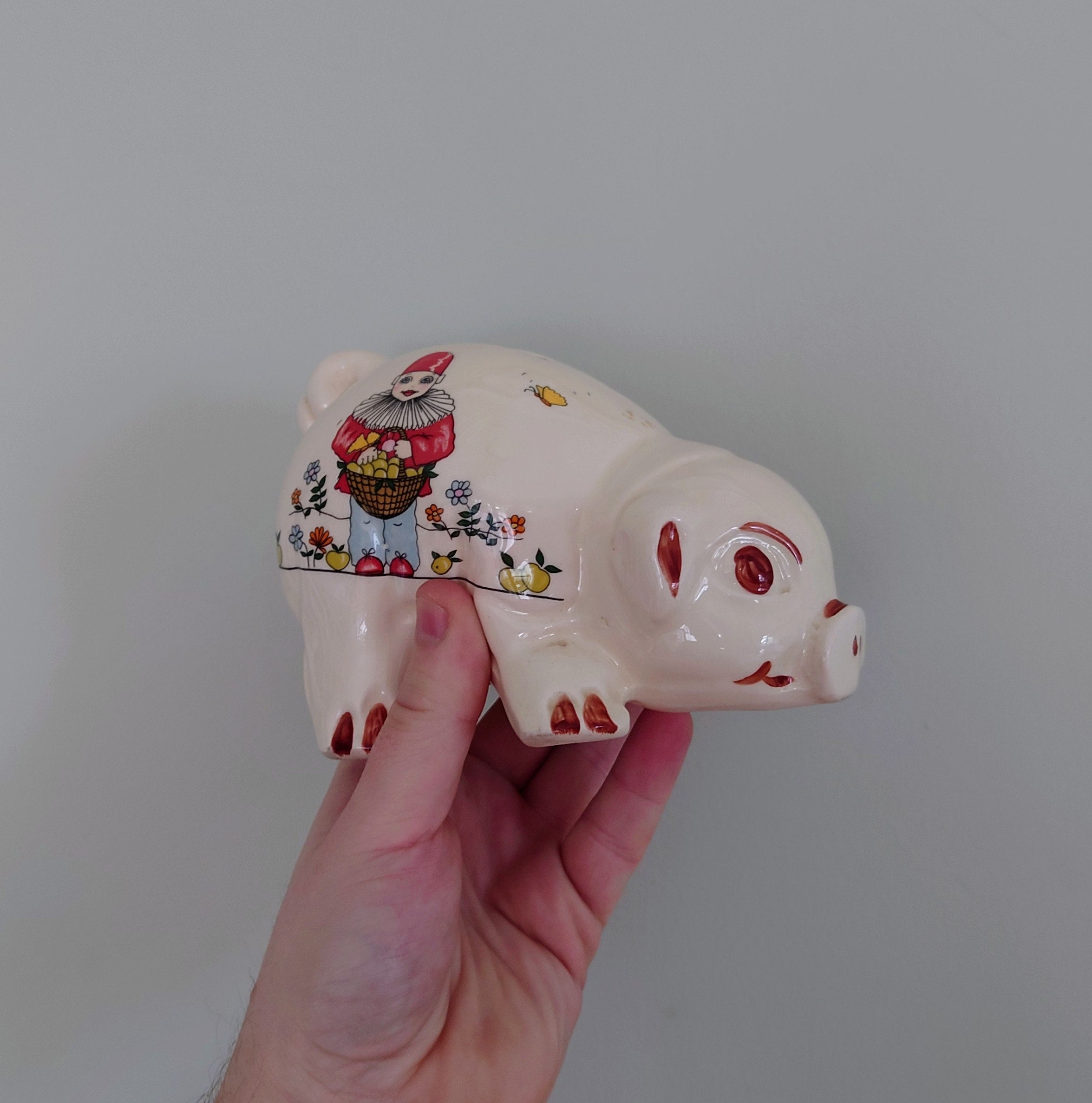 Vintage Piggy Bank Kitsch Money Box Pig Piggybank Ceramic Piggy Bank Tip Box Coin Bank Pig Figurine
