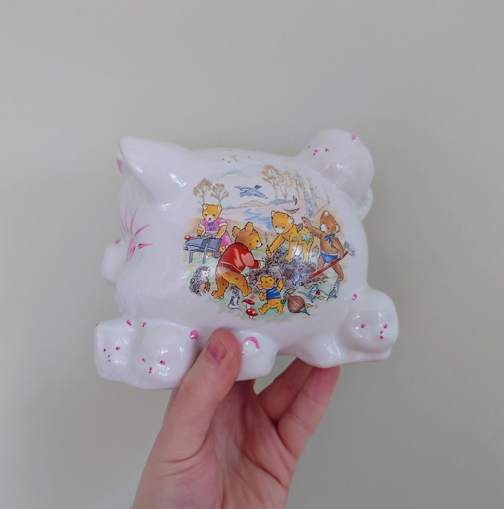 Vintage Piggy Bank Kitsch Money Box Pig Piggybank Ceramic Piggy Bank Tip Box Coin Bank Pig Figurine