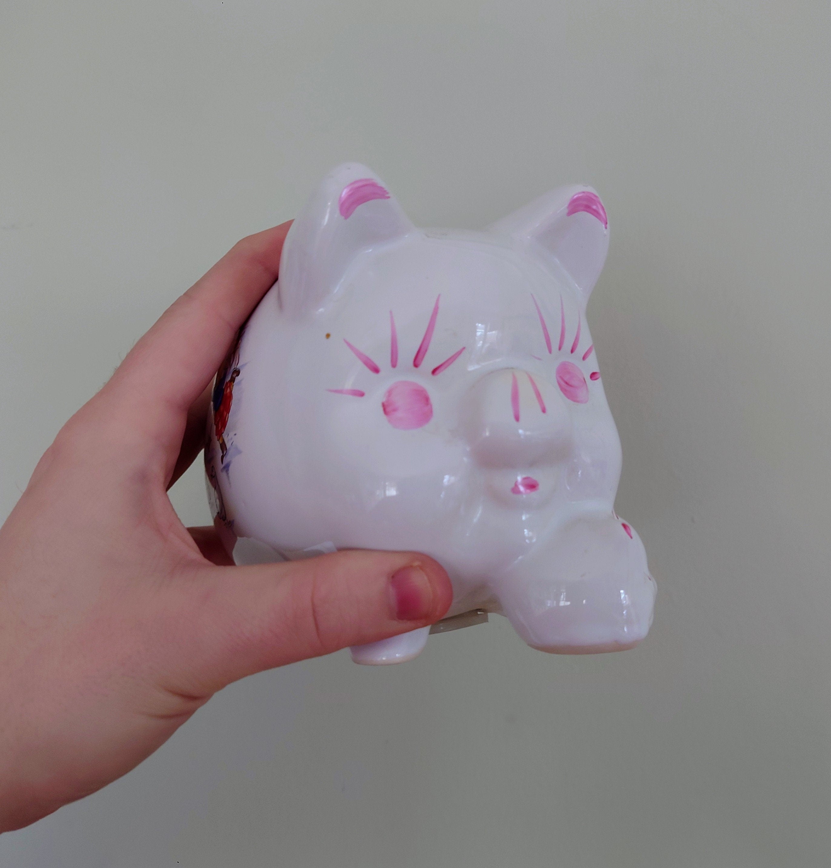 Vintage Piggy Bank Kitsch Money Box Pig Piggybank Ceramic Piggy Bank Tip Box Coin Bank Pig Figurine