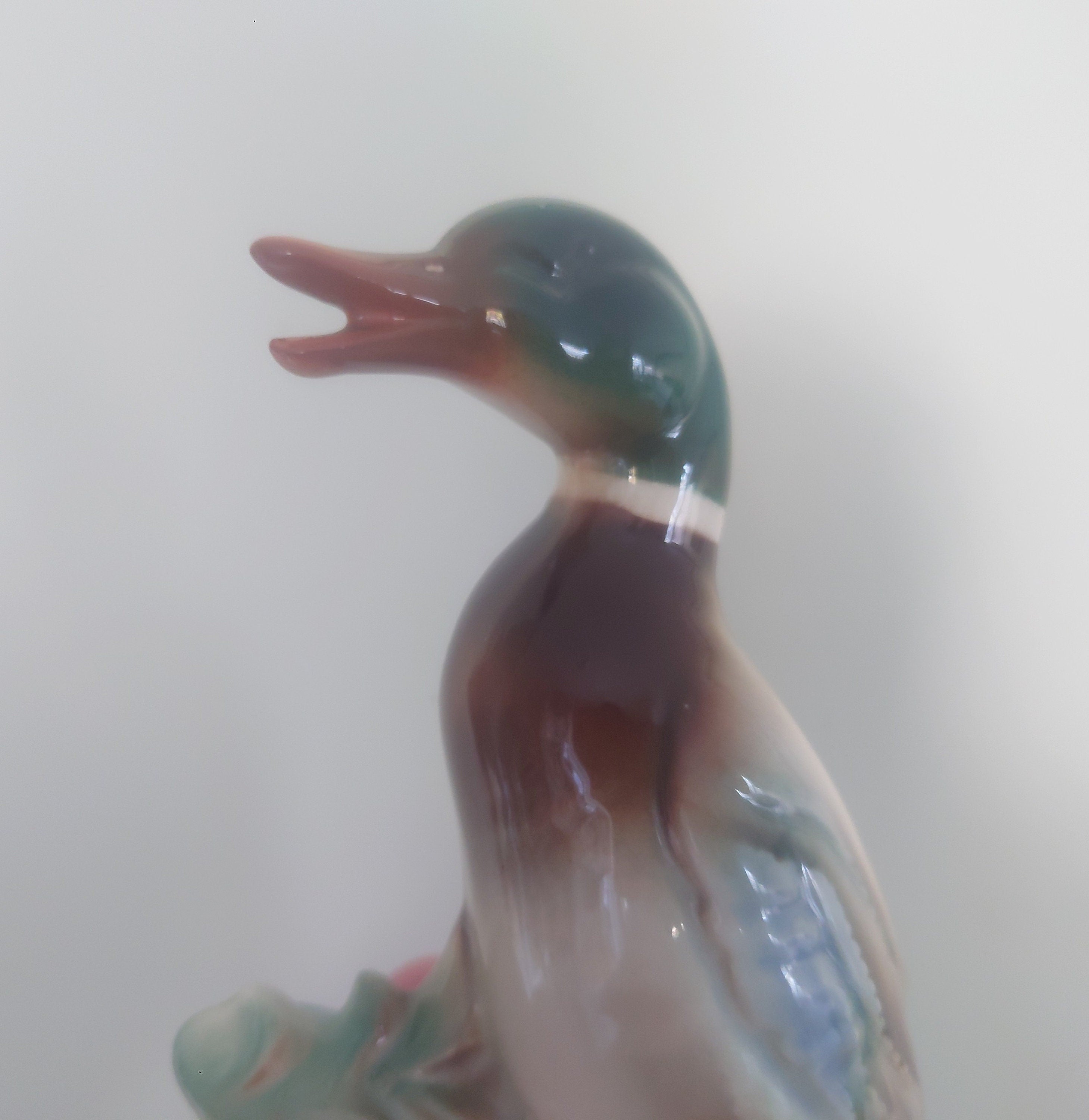 Vintage Ceramic Duck Figurine Kitsch Duck sculpture Farmyard Animal Kitchen Décor Country Cottage