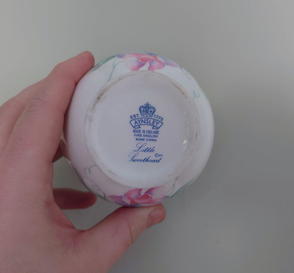 Little Sweetheart Spice Jar Fine Bone China Porcelain Made in England Little Sweetheart  Pattern Collectable Vintage 4 1/2"
