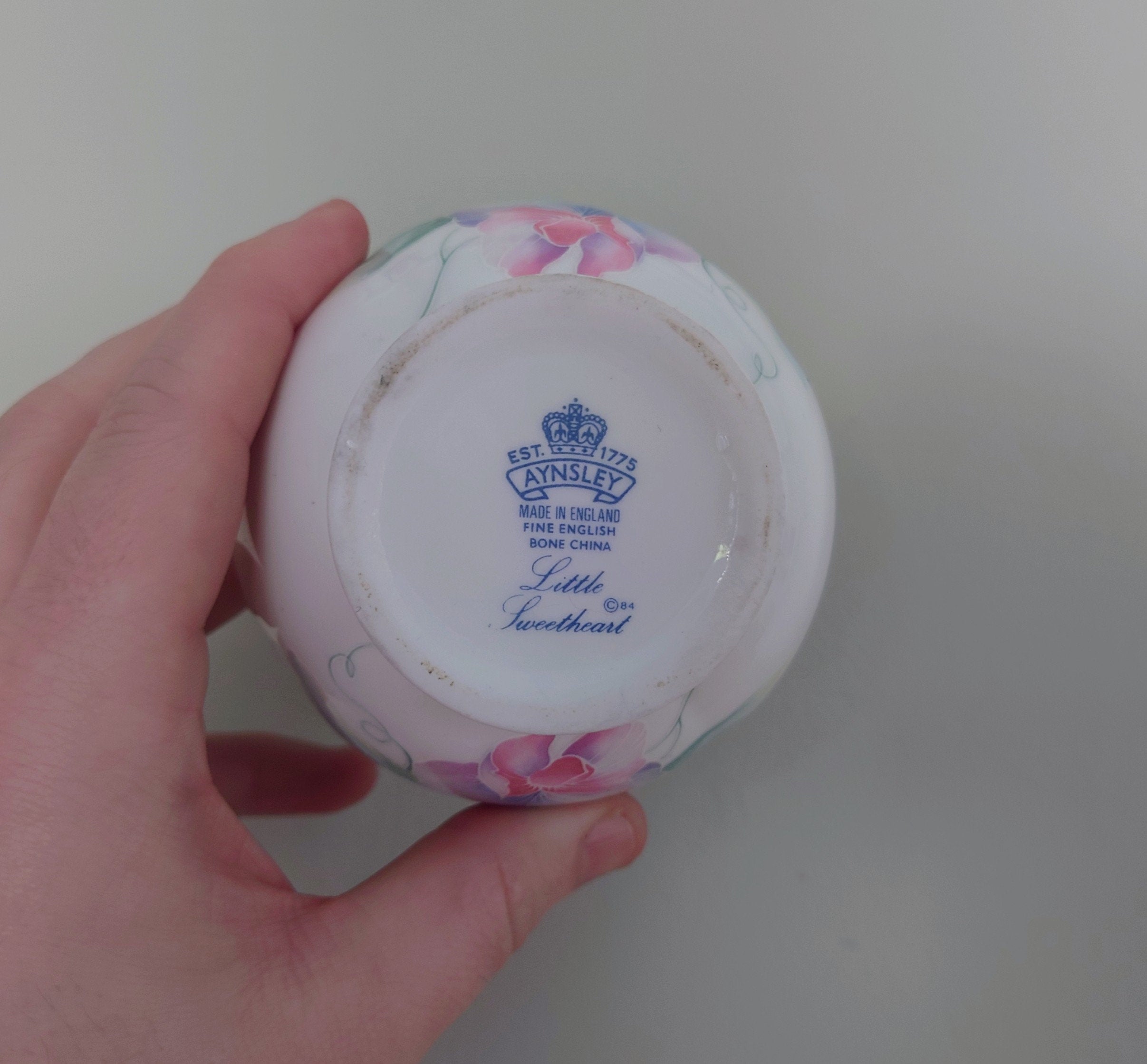Little Sweetheart Spice Jar Fine Bone China Porcelain Made in England Little Sweetheart  Pattern Collectable Vintage 4 1/2"
