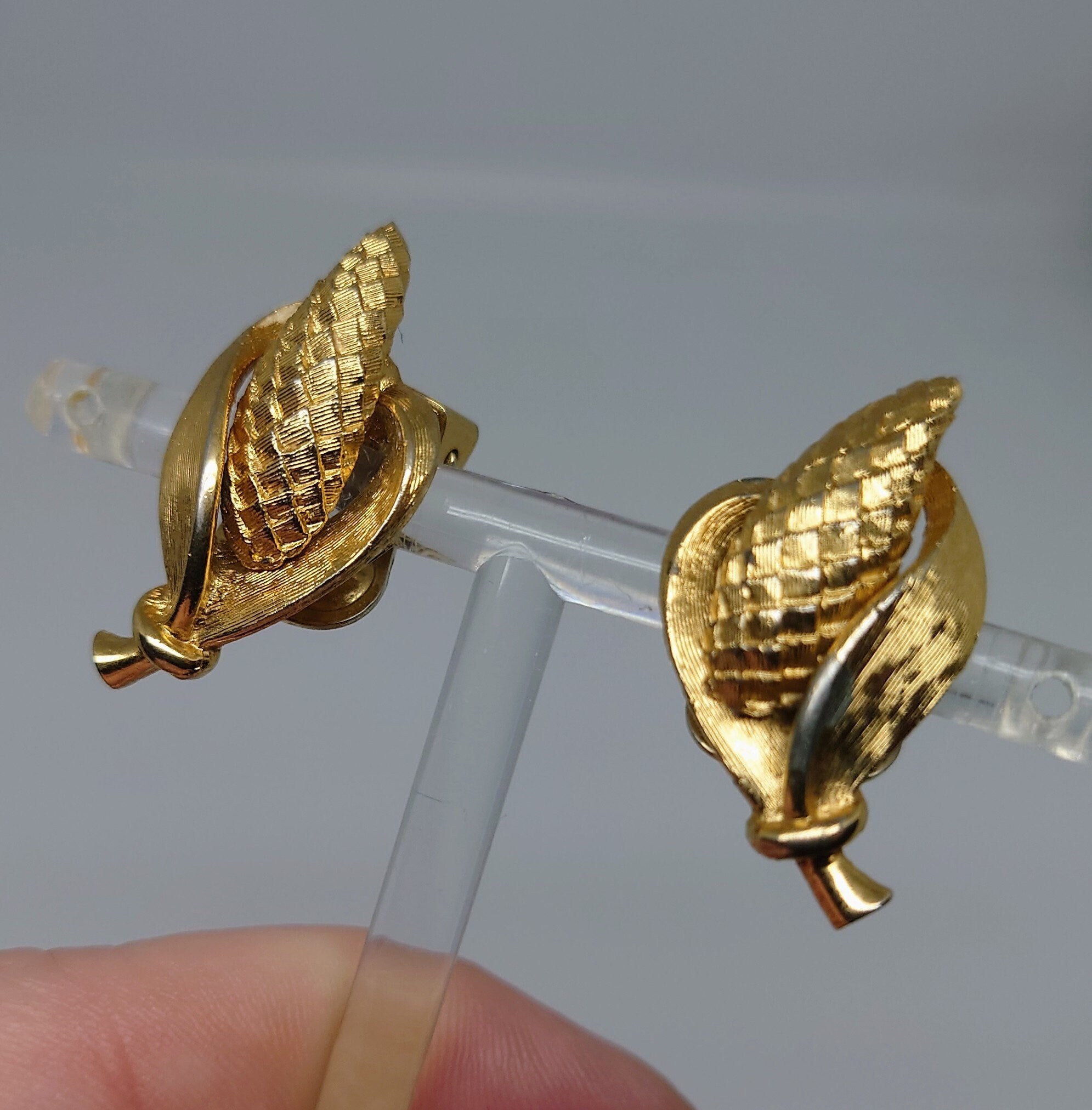 Vintage Earrings Corn Gold Tone Sweetcorn 1950's/60's Clip On Gold Tone Costume Jewellery Jewelry Earrings Novelty Clip on Gold Metal