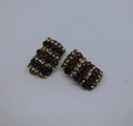 Vintage Earrings Gold Diamond Clip on Earrings Diamanté Rhinestone Retro Gold Costume Jewellery Jewelry topaz rhinestone