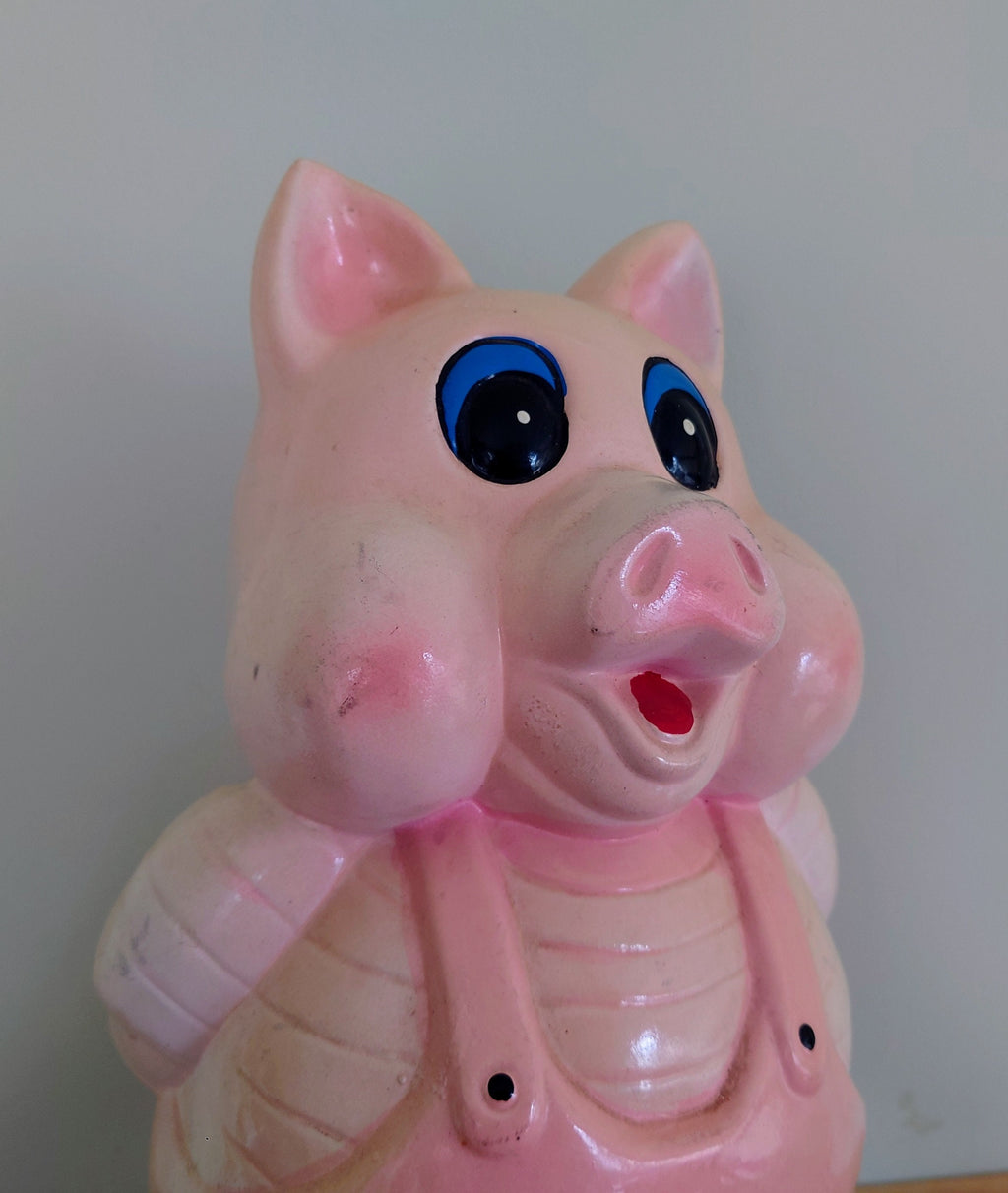 Vintage Large Piggy Bank Kitsch Money Box Pig Piggybank Ceramic Piggy Bank Tip Box Coin Bank Pig Figurine Cash Box