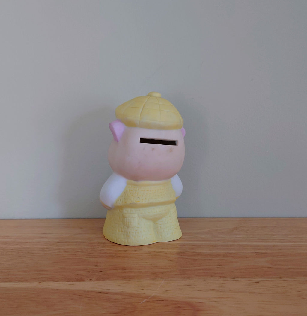 Vintage Piggy Bank Kitsch Money Box Pig Piggybank Ceramic Piggy Bank Tip Box Coin Bank Pig Figurine
