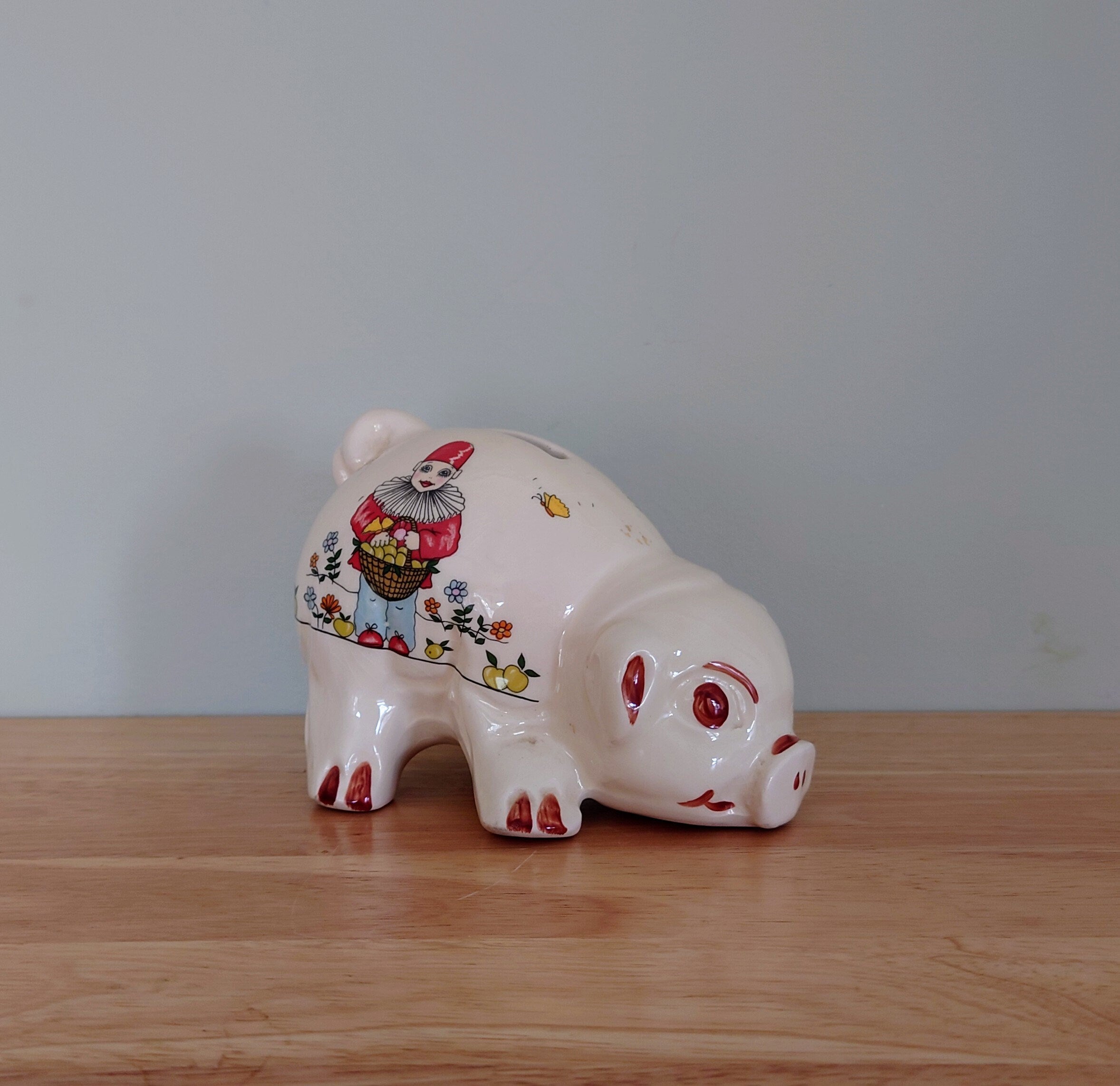 Vintage Piggy Bank Kitsch Money Box Pig Piggybank Ceramic Piggy Bank Tip Box Coin Bank Pig Figurine