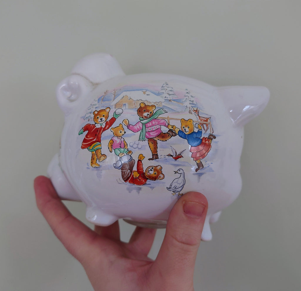 Vintage Piggy Bank Kitsch Money Box Pig Piggybank Ceramic Piggy Bank Tip Box Coin Bank Pig Figurine