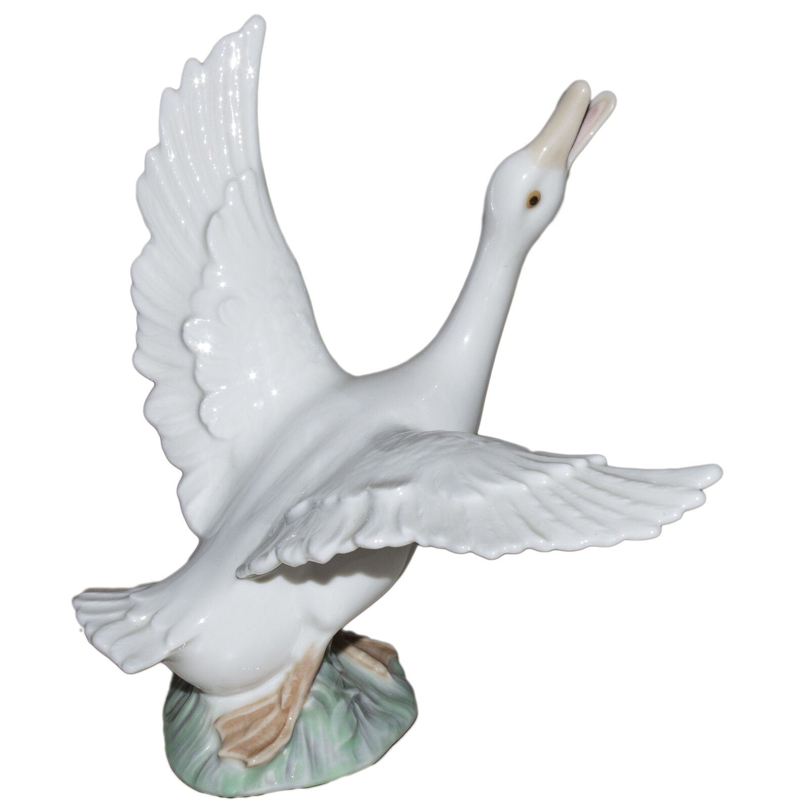 Lladro Figurine Duck Running, (1263) 5.5" Goose Figurine Porcelain Bird Figurine Gloss Lladro Gift Idea Bird Figurine Figure Statue Ornament