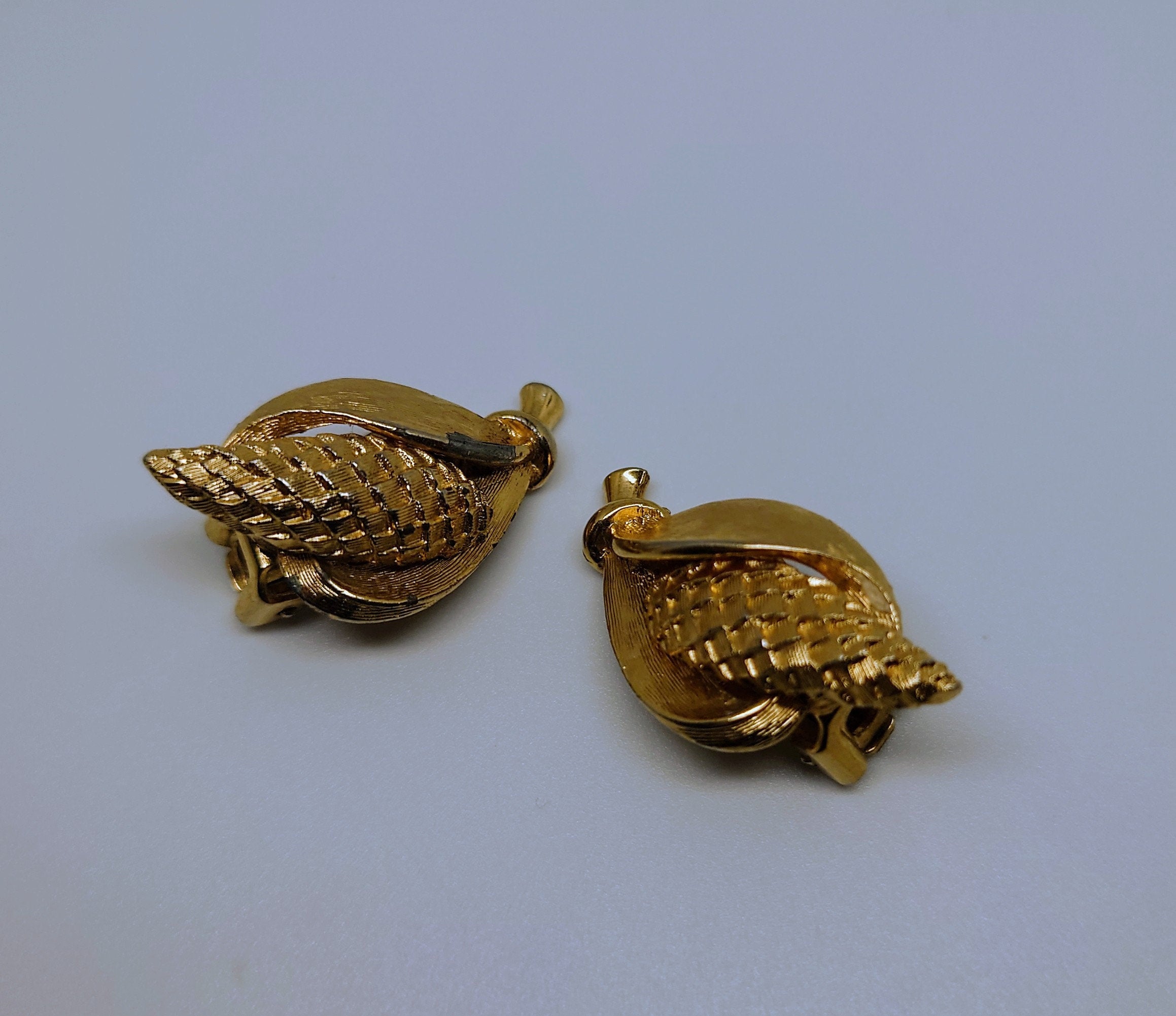 Vintage Earrings Corn Gold Tone Sweetcorn 1950's/60's Clip On Gold Tone Costume Jewellery Jewelry Earrings Novelty Clip on Gold Metal