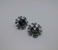 Vintage Diamond Rhinestone Crystal Clip On Earrings Silver Tone Diamond Rhinestone Diamante Costume Jewellery Jewelry Wedding Jewelry