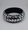 Vintage Bracelet Bangle Diamante faux Diamond Wrist Bangle Retro Silver 1980's Link Beaded Bracelet Chunky Glass Rhinestone