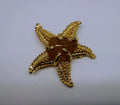 Vintage Starfish Brooch Pin Novelty Gold tone Amber Agate Style Stone Satfish Sea Animal Life Novelty Pin Brooch Costume Jewellery