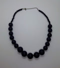 Vintage Lucite Black/dark purple Beaded Necklace Graduated Retro Bead Long Chunky Necklace Costume Jewellery Jewelry