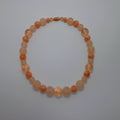 Vintage Necklace Orange Beaded Round Necklace Retro Costume Jewellery Jewelry Peach Screw Clasp Peach Pastel
