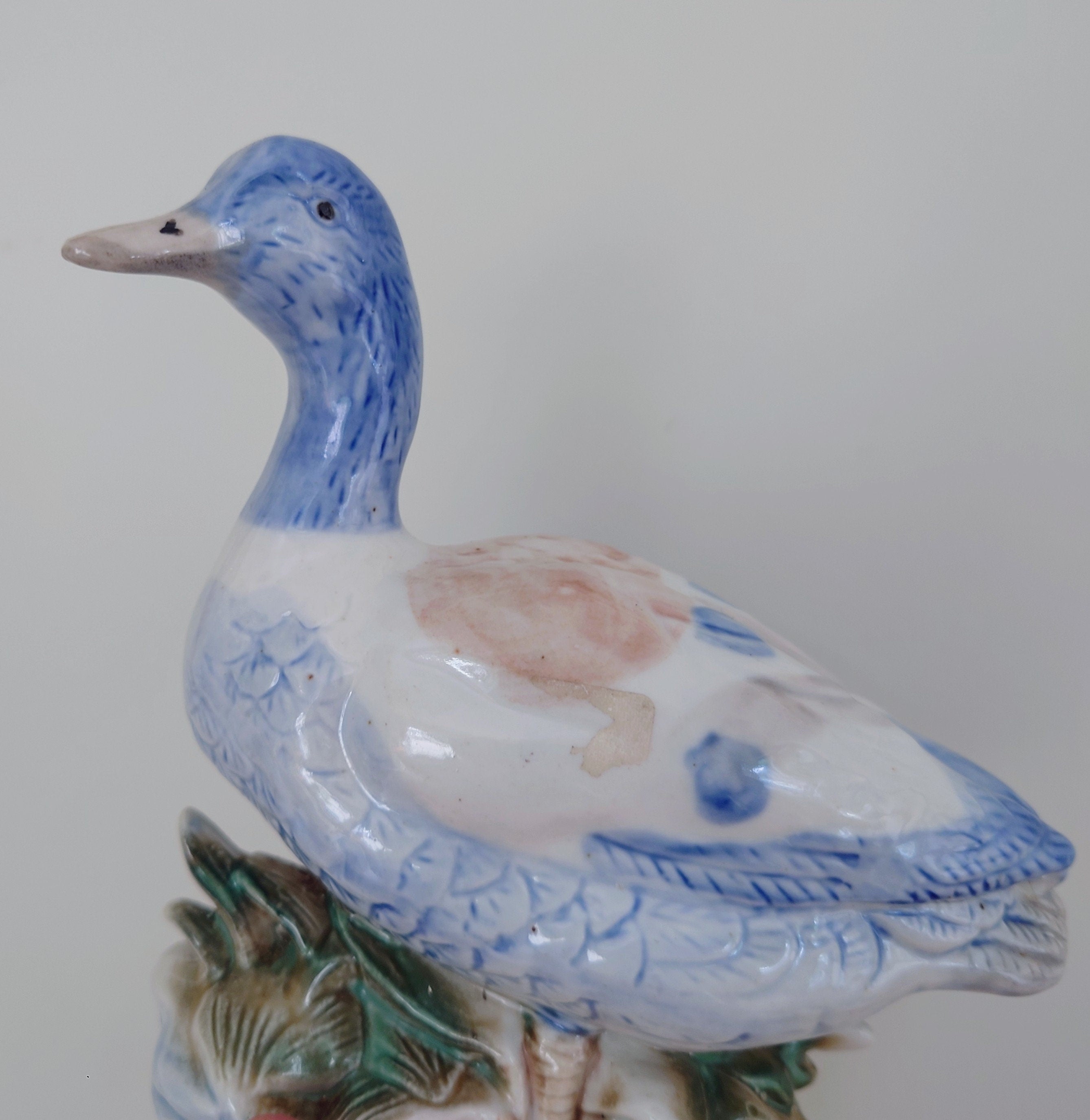 Vintage Ceramic Duck Figurine Kitsch Duck sculpture Farmyard Animal Kitchen Décor Country Cottage