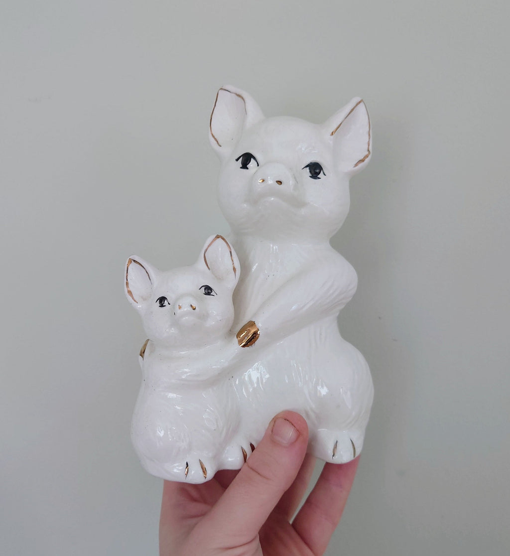 Vintage Piggy Bank Kitsch Money Box Pig Piggybank Ceramic Piggy Bank Tip Box Coin Bank Pig Figurine