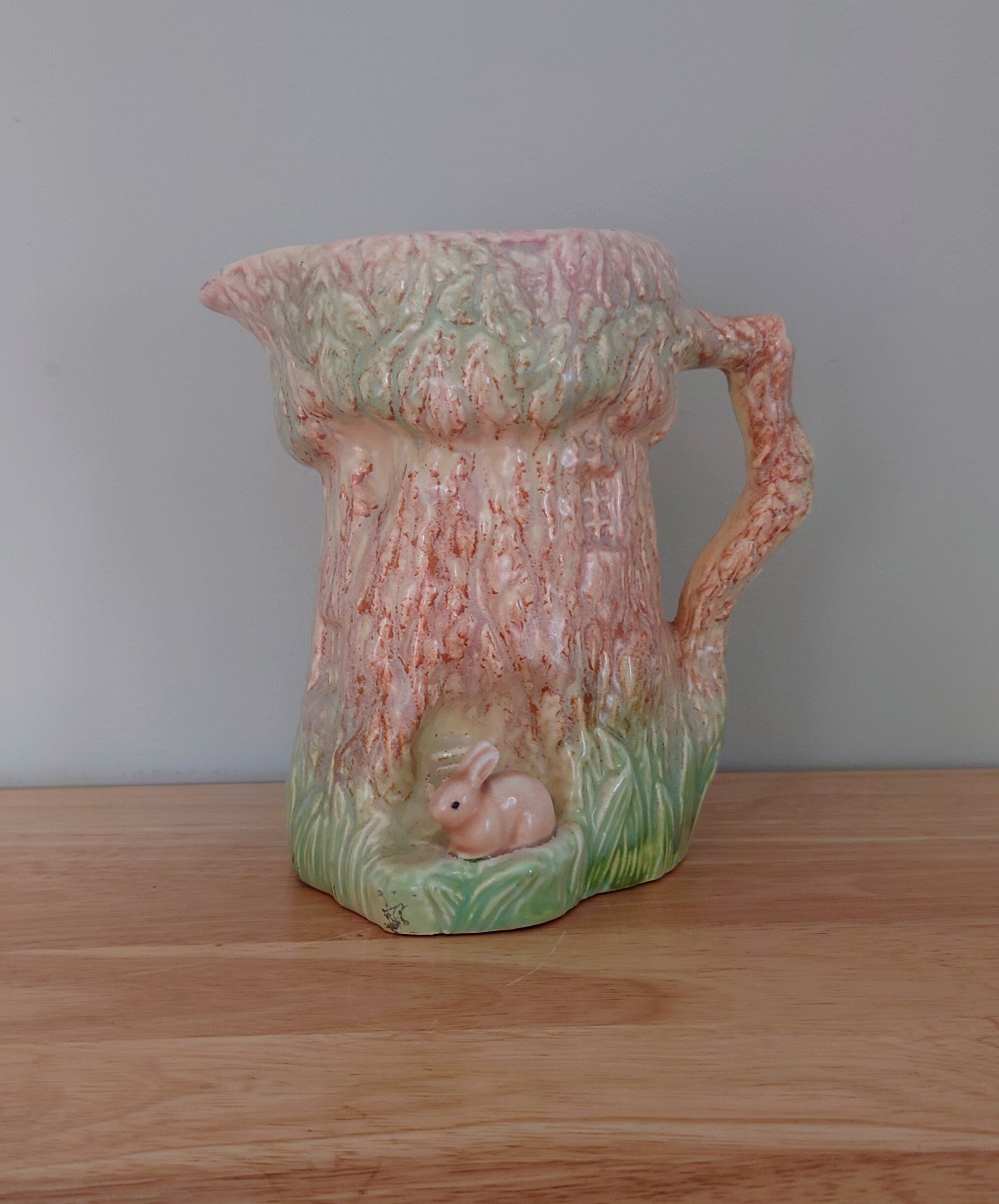 Vintage Vase Sylvac Ceramic Lustre Bird Vase  Marked Pottery Vase Flower Earthenware Mid Century rabbit Glazed Pottery Vase