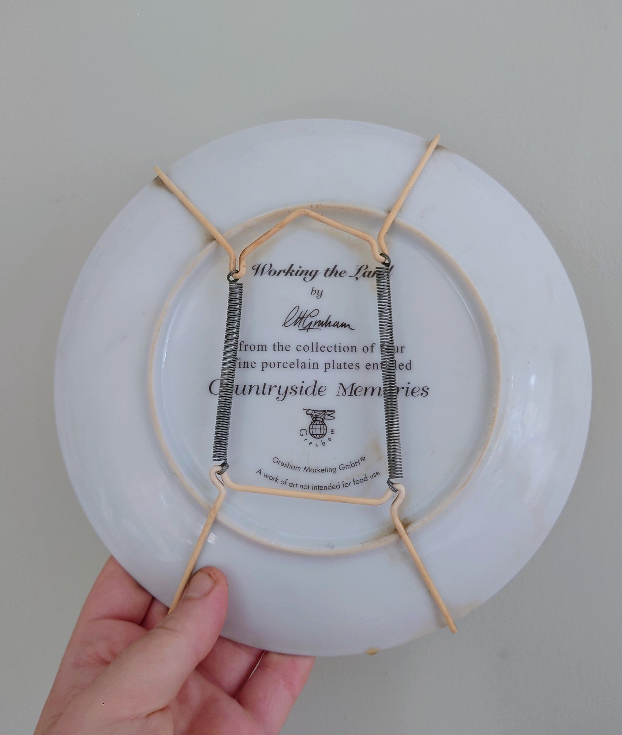 Vintage Wall Plate 'Countryside Memories Horse Plate' Ceramic Plate China Porcelain 'Working the Land' Fine Porcelain Decorative Plate