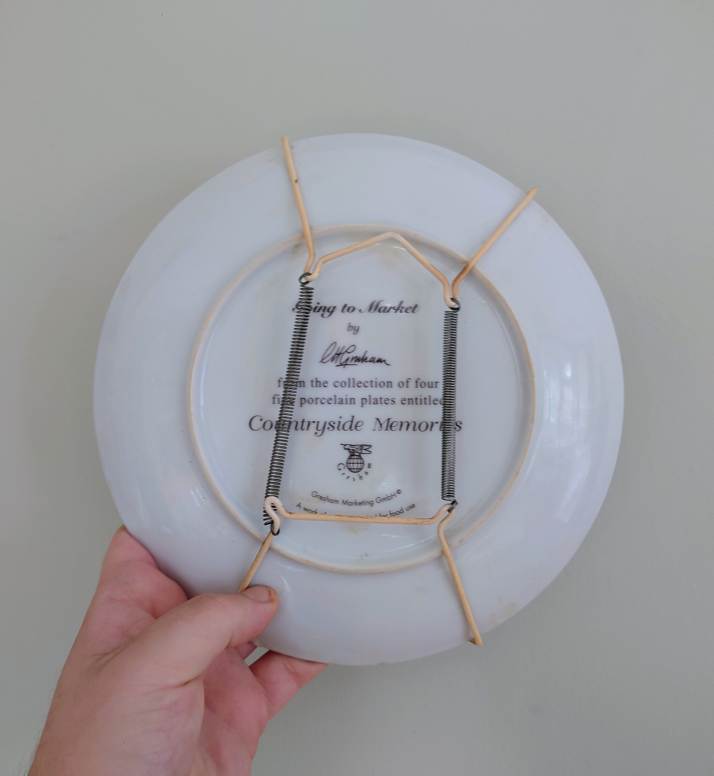 Vintage Wall Plate 'Countryside Memories Horse Plate' Ceramic Plate China Porcelain 'Going to Market' Fine Porcelain Decorative Plate