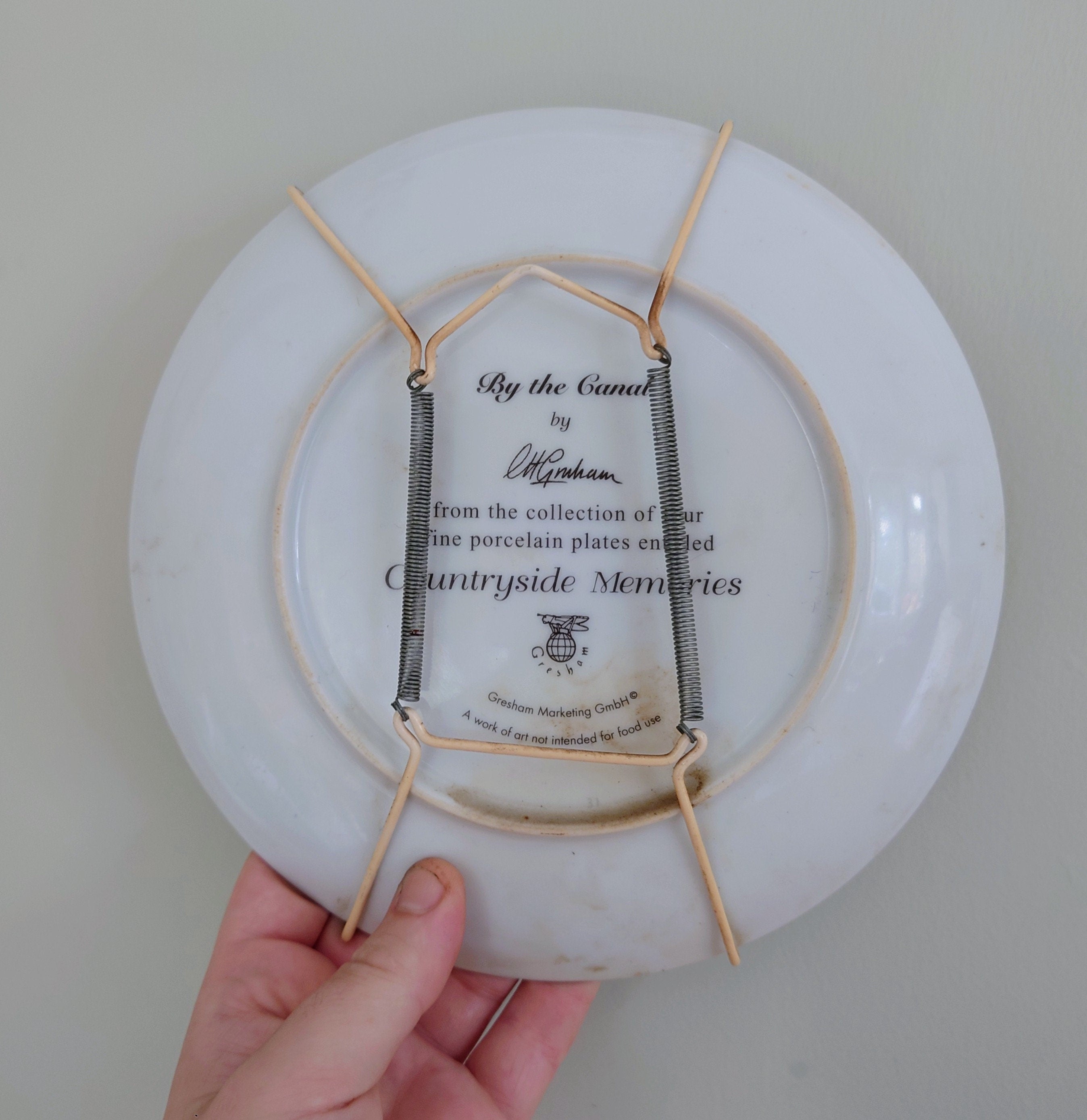 Vintage Wall Plate 'Countryside Memories Horse Plate' Ceramic Plate China Porcelain 'by the Canal' Fine Porcelain Decorative Plate