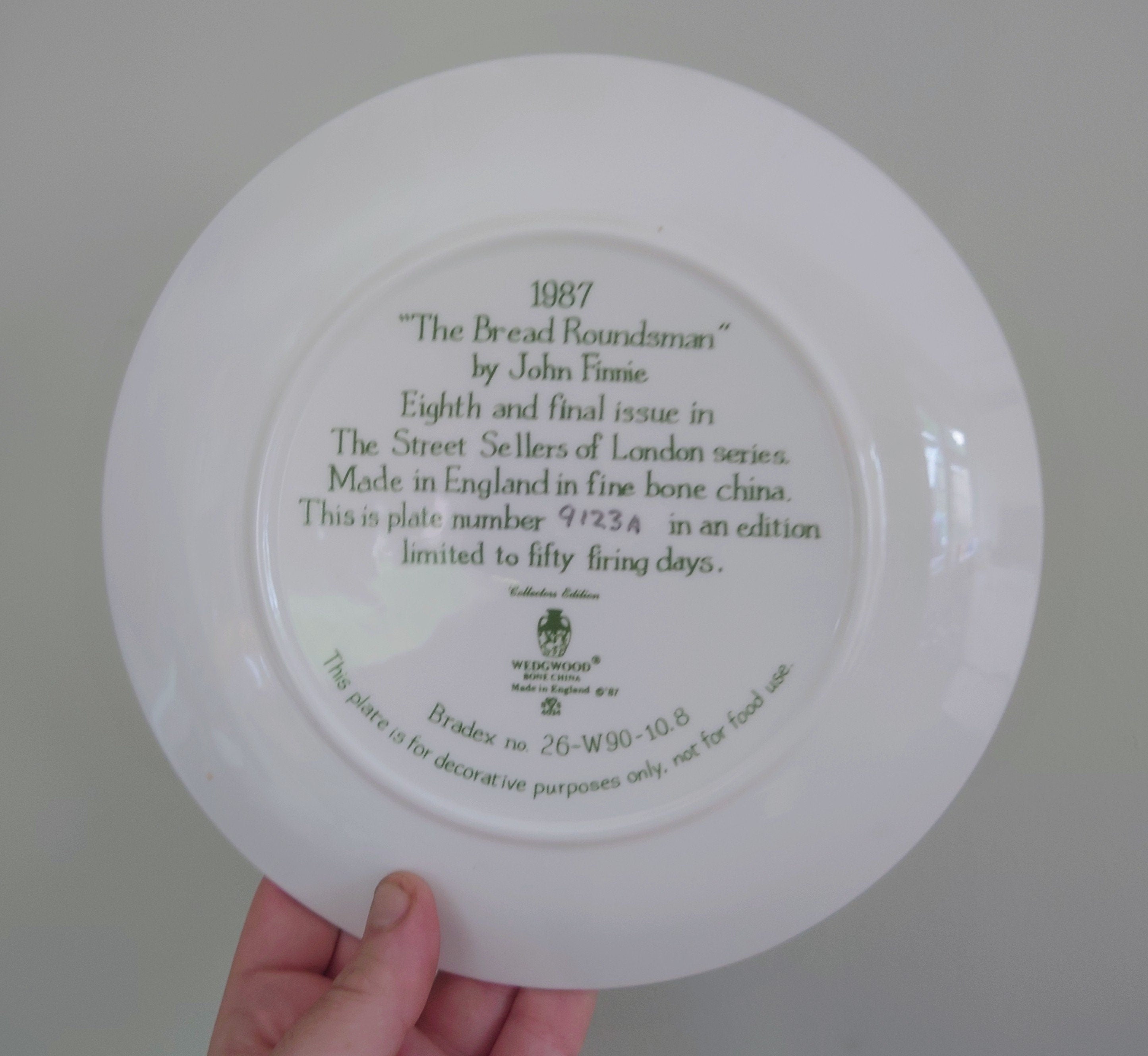 Vintage Wall Plate Wedgewood 'The Street Sellers of London Series' Fine Bone China Decorative Plate Collectable Wedgewood Boxed Plate 1987