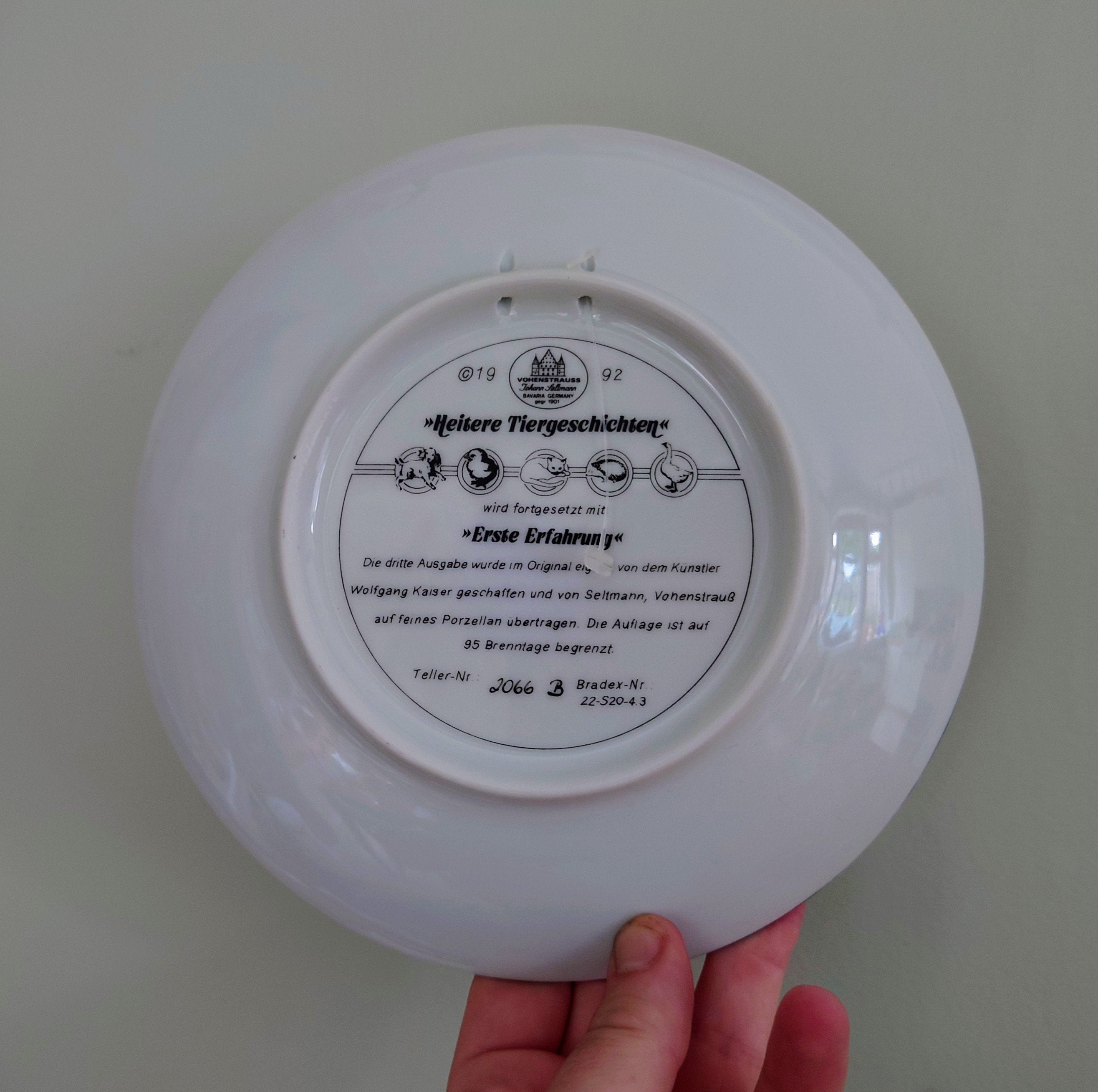 Vintage Wall Plate Bradford Exchange 'German Dog/Cat/Animal Series'' Fine Bone China Decorative Plate Collectable Boxed Plate