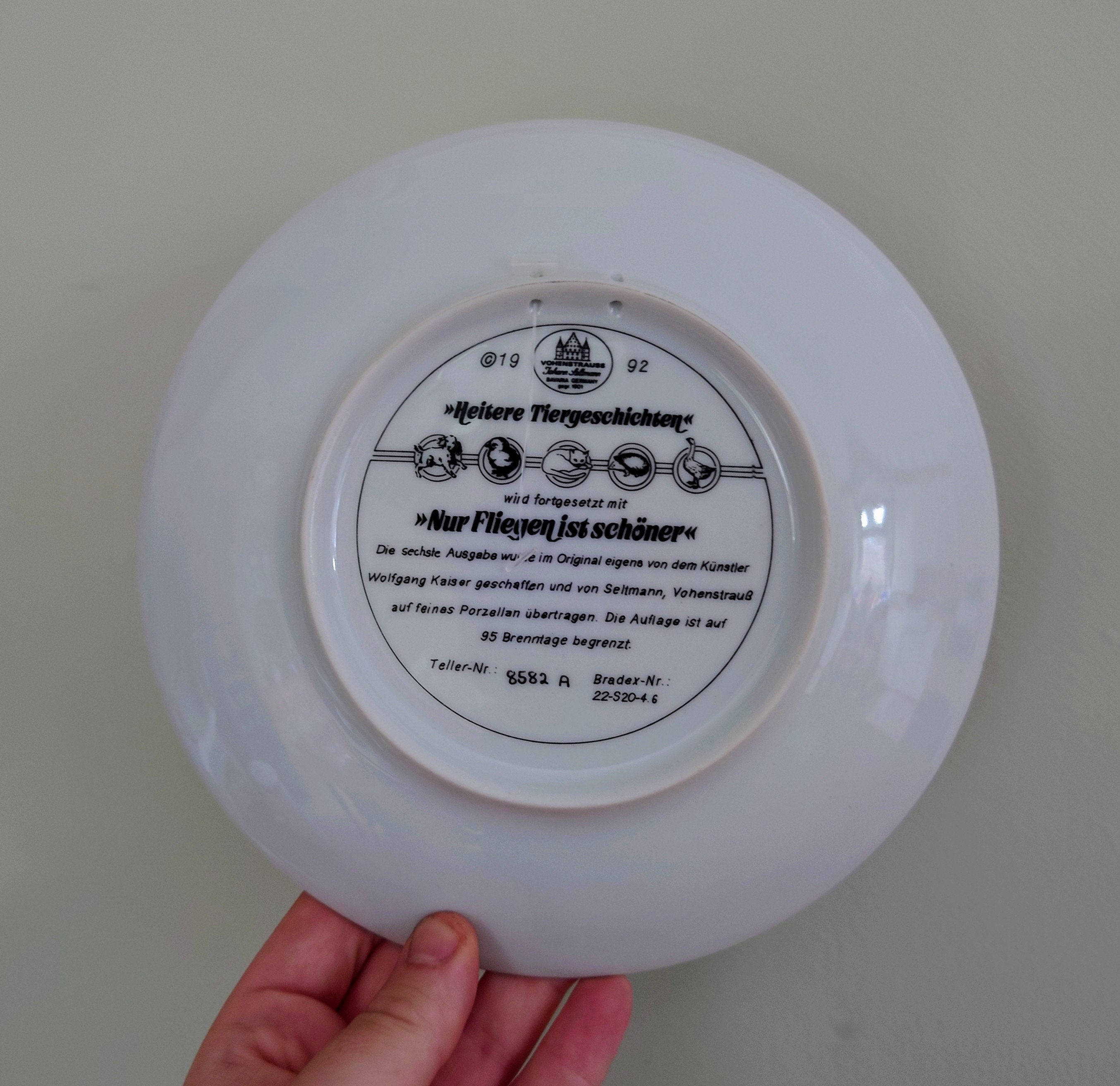 Vintage Wall Plate Bradford Exchange 'German Dog/Cat/Animal Series'' Fine Bone China Decorative Plate Collectable Boxed Plate