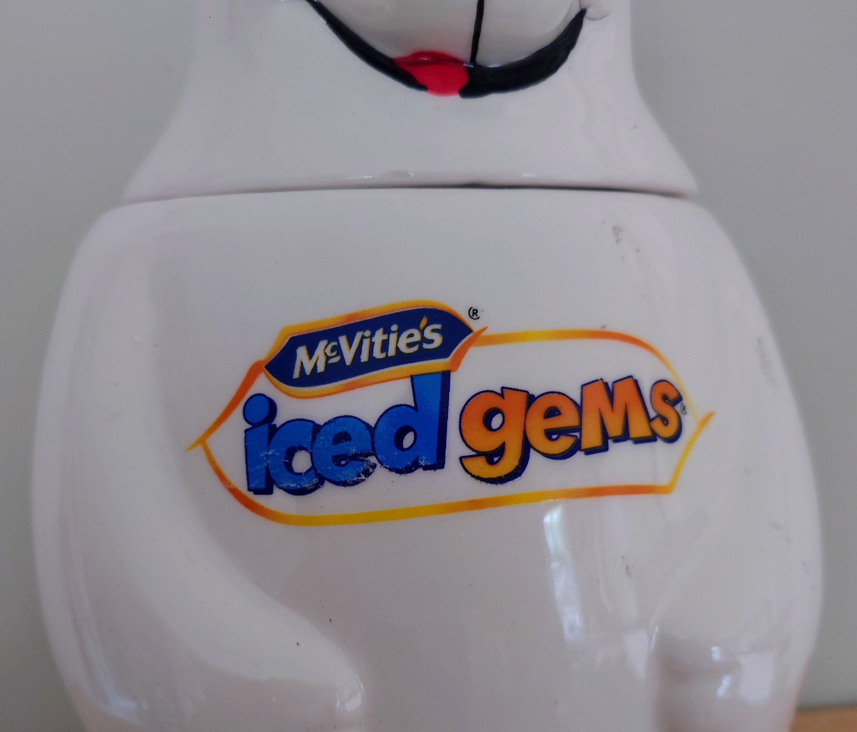 Vintage Bear Cookie Jar Biscuit Jar  kitsch kitchen McVities Iced Gems White Polar Bear Novelty Biscuit Barrel Cookie Storage Jar Barell