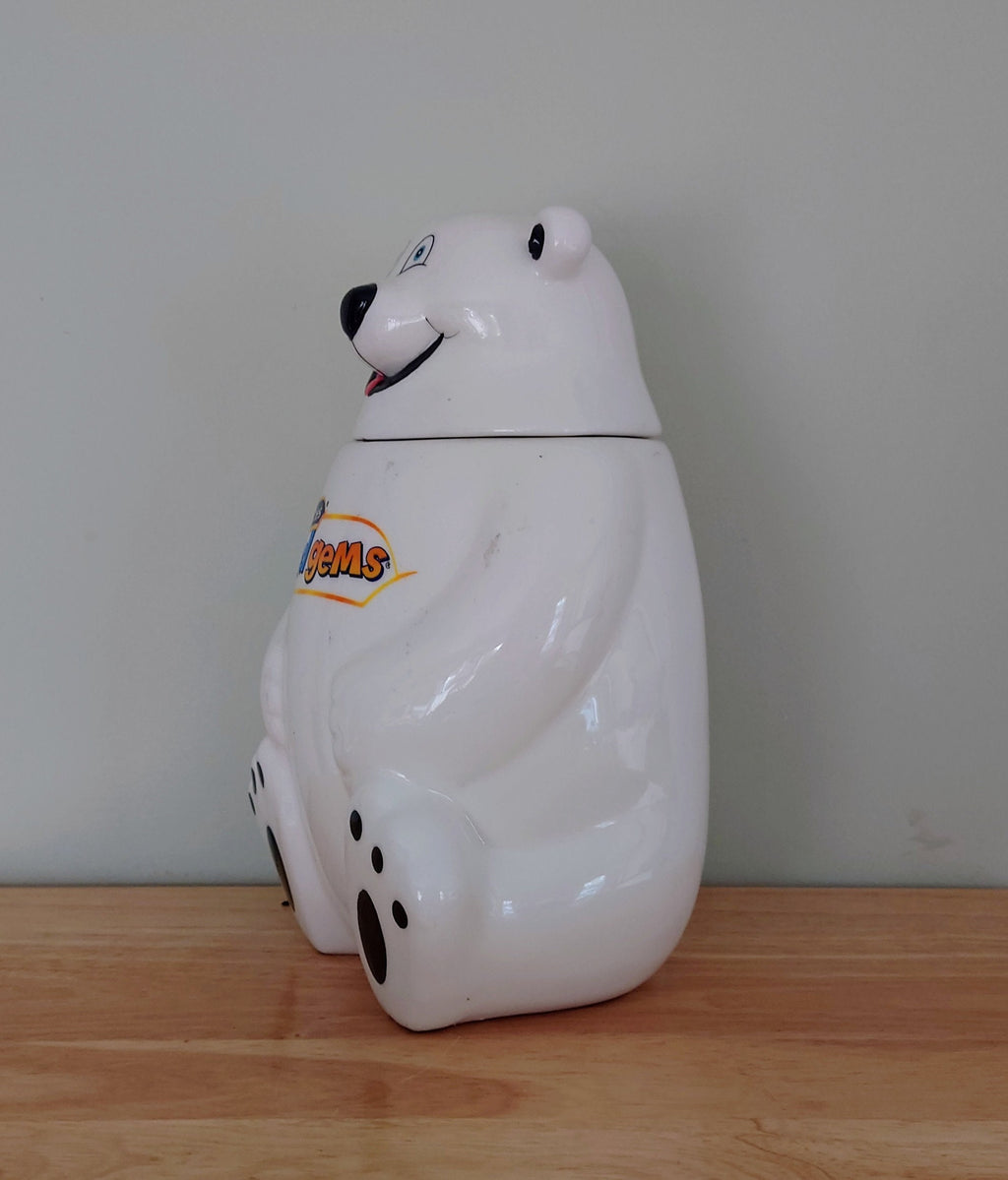 Vintage Bear Cookie Jar Biscuit Jar  kitsch kitchen McVities Iced Gems White Polar Bear Novelty Biscuit Barrel Cookie Storage Jar Barell