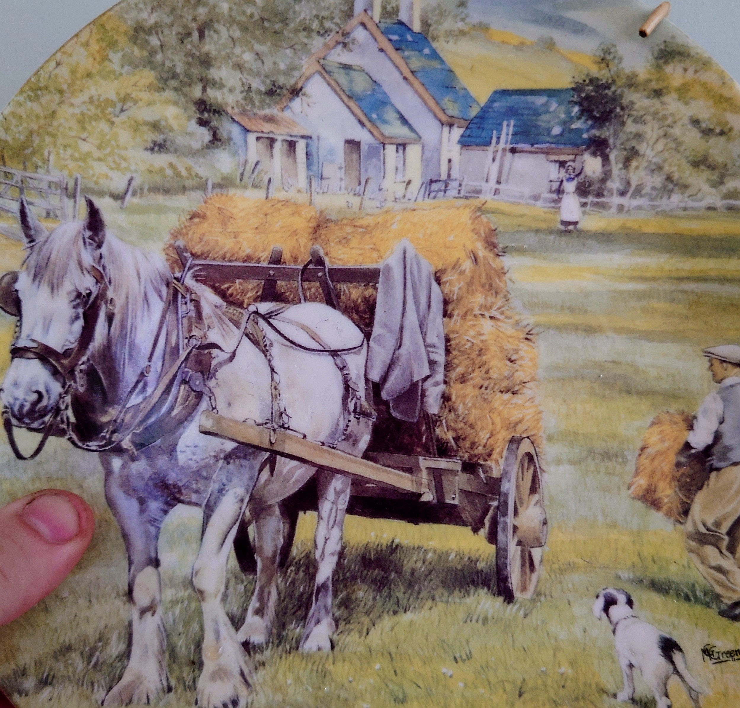 Vintage Wall Plate 'Wedgwood Horse Plate' Ceramic Plate China Porcelain 'Gentle Giants Collection' Fine Porcelain Decorative Plate