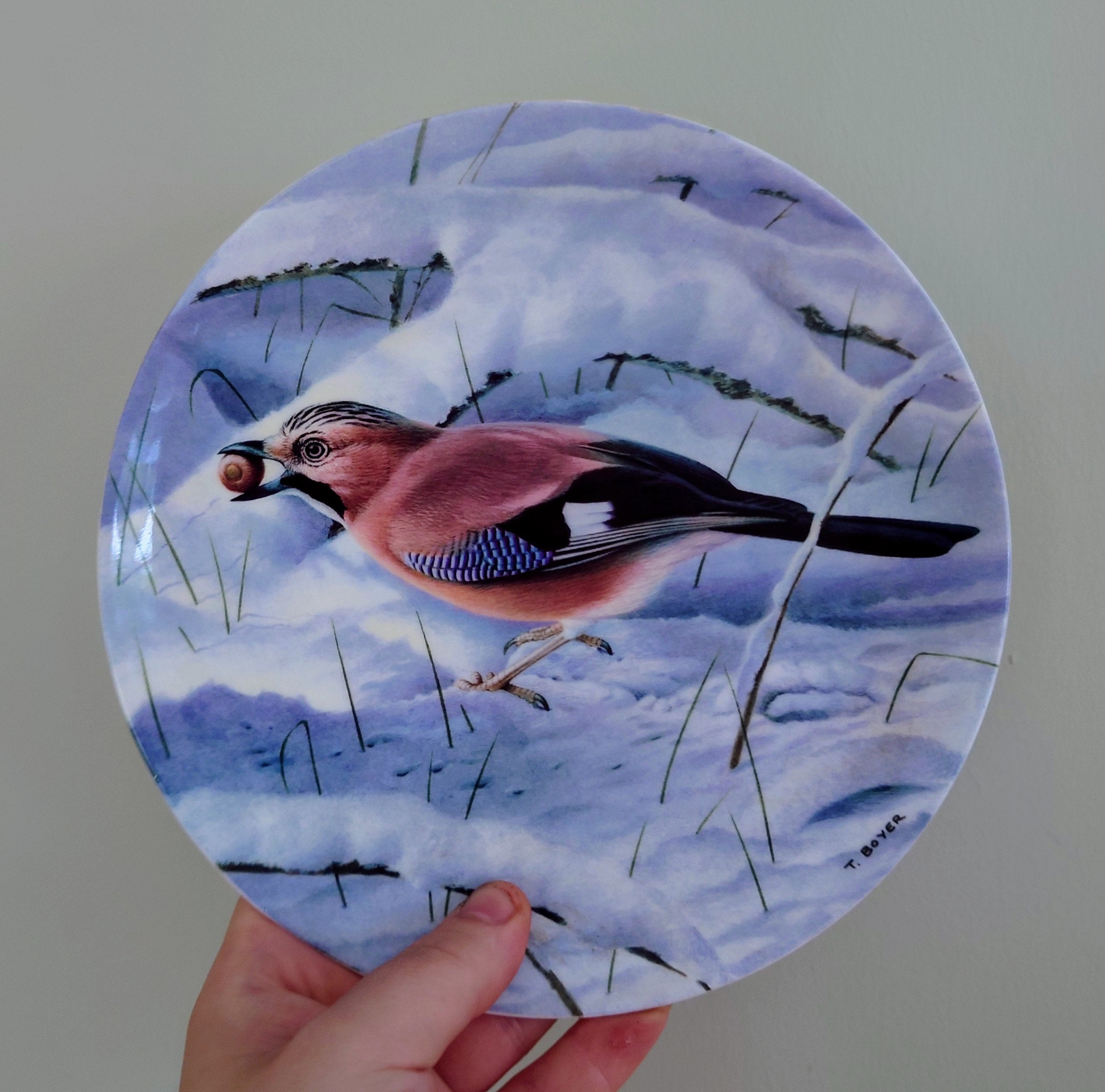 Collectable Bird Plate Porcelain  'The Gatherer' Wedgwood 'woodland Winter' Bone China Decorative Ornamental Plate 'Woodland Winter'