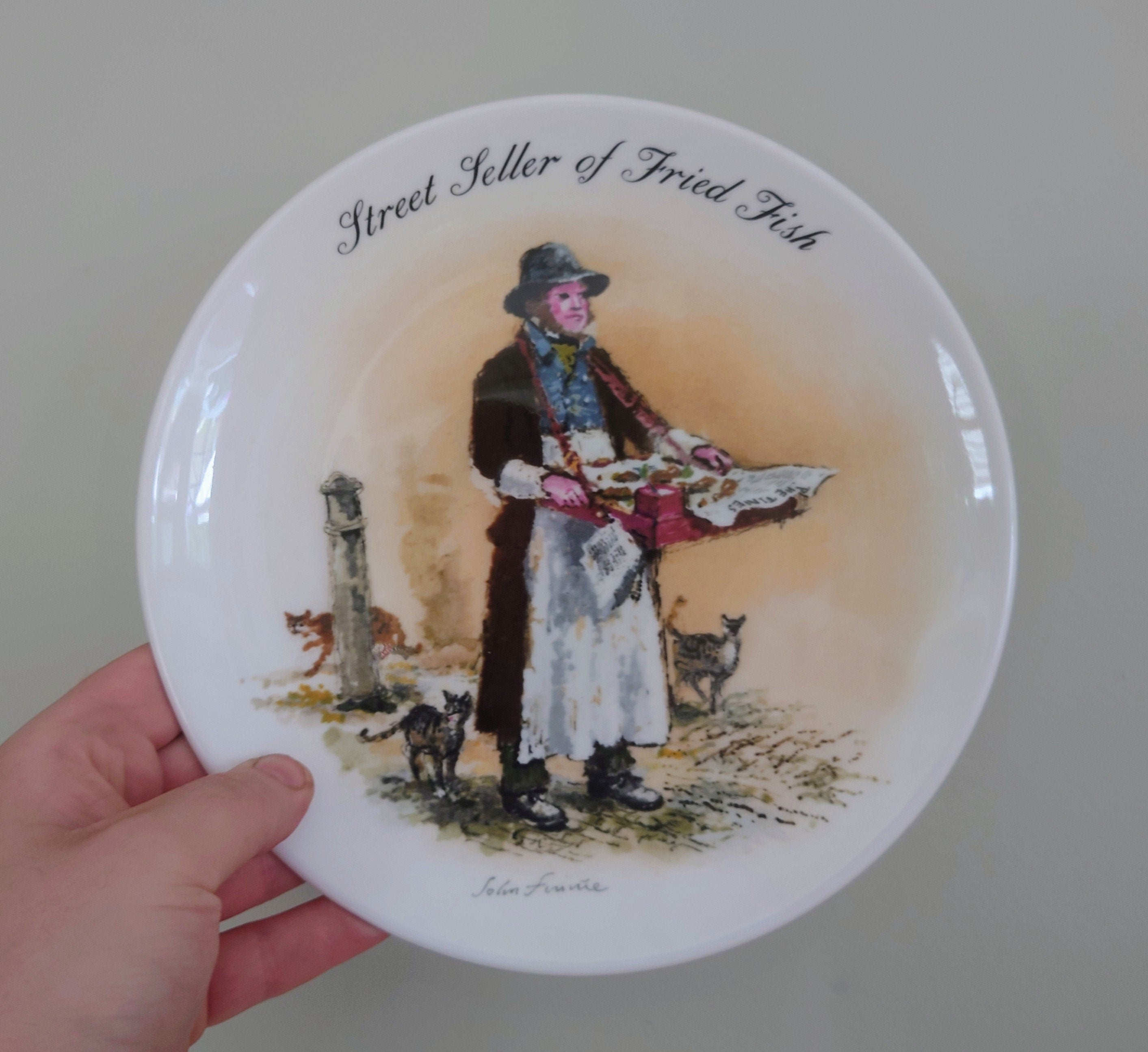 Vintage Wall Plate Wedgewood 'The Street Sellers of London Series' Fine Bone China Decorative Plate Collectable Wedgewood Boxed Plate 1987