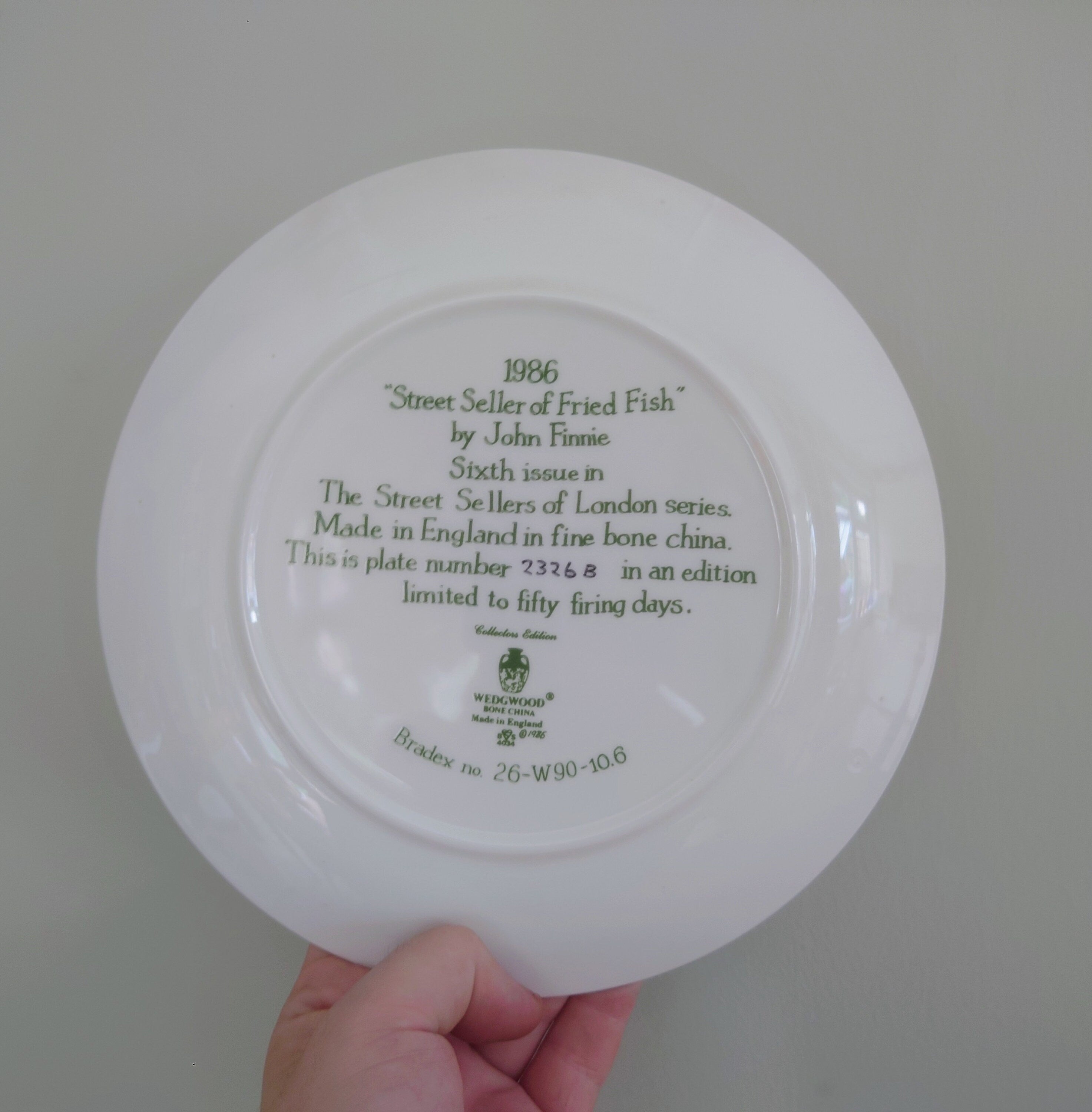 Vintage Wall Plate Wedgewood 'The Street Sellers of London Series' Fine Bone China Decorative Plate Collectable Wedgewood Boxed Plate 1987